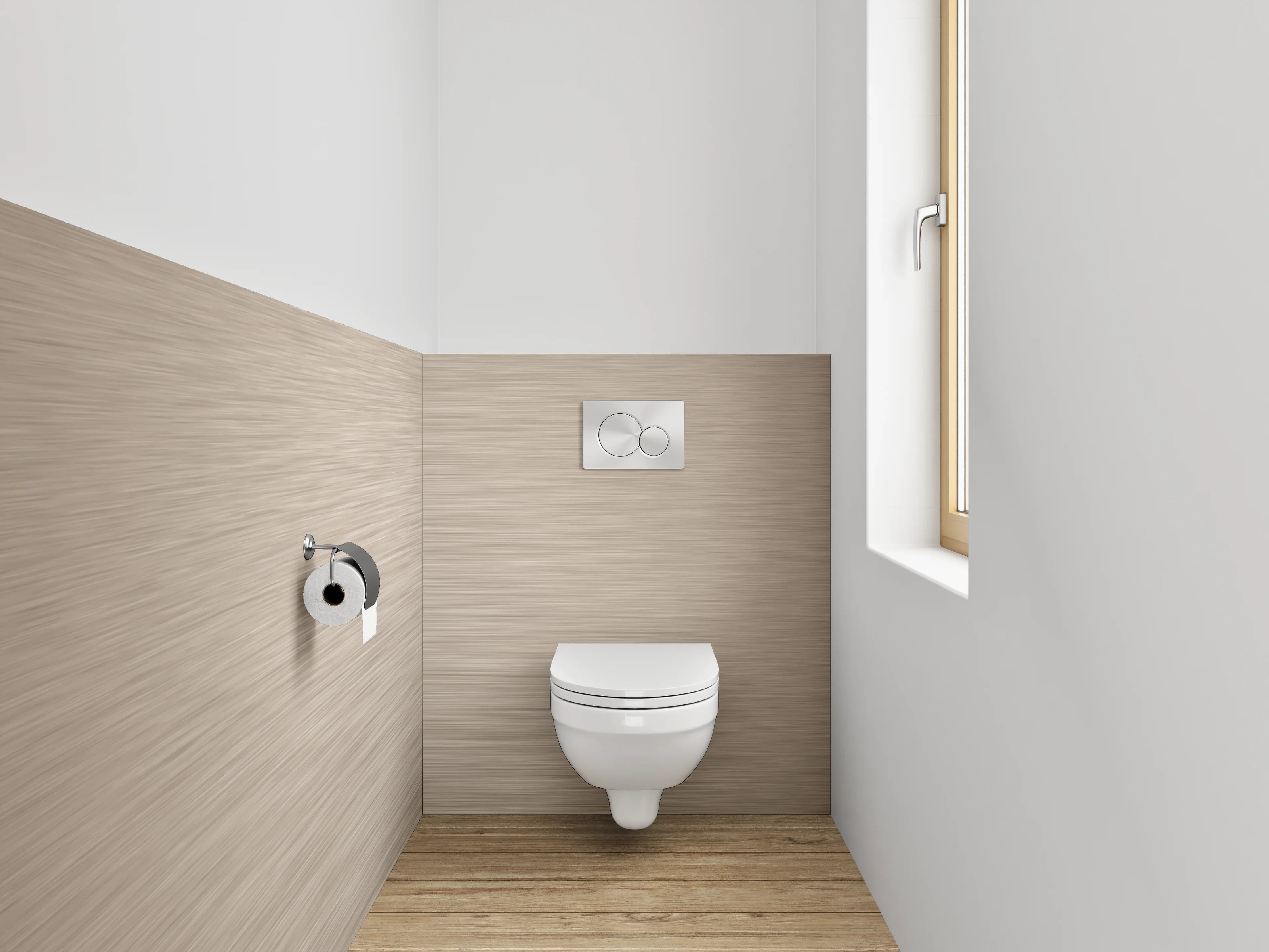 WC-Rückwand - Beige gebürstete Metall-Optik