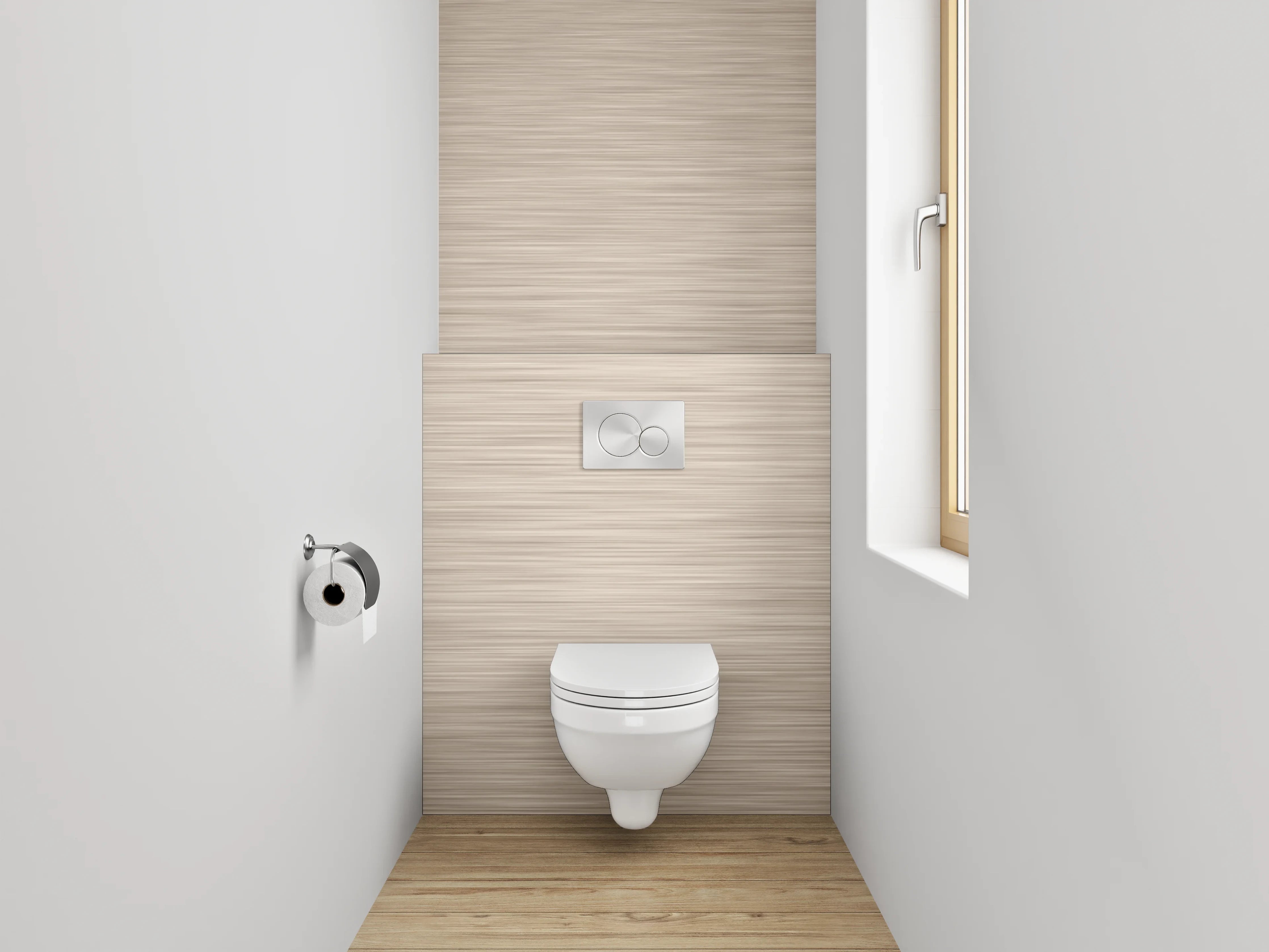 WC-Rückwand - Beige gebürstete Metall-Optik