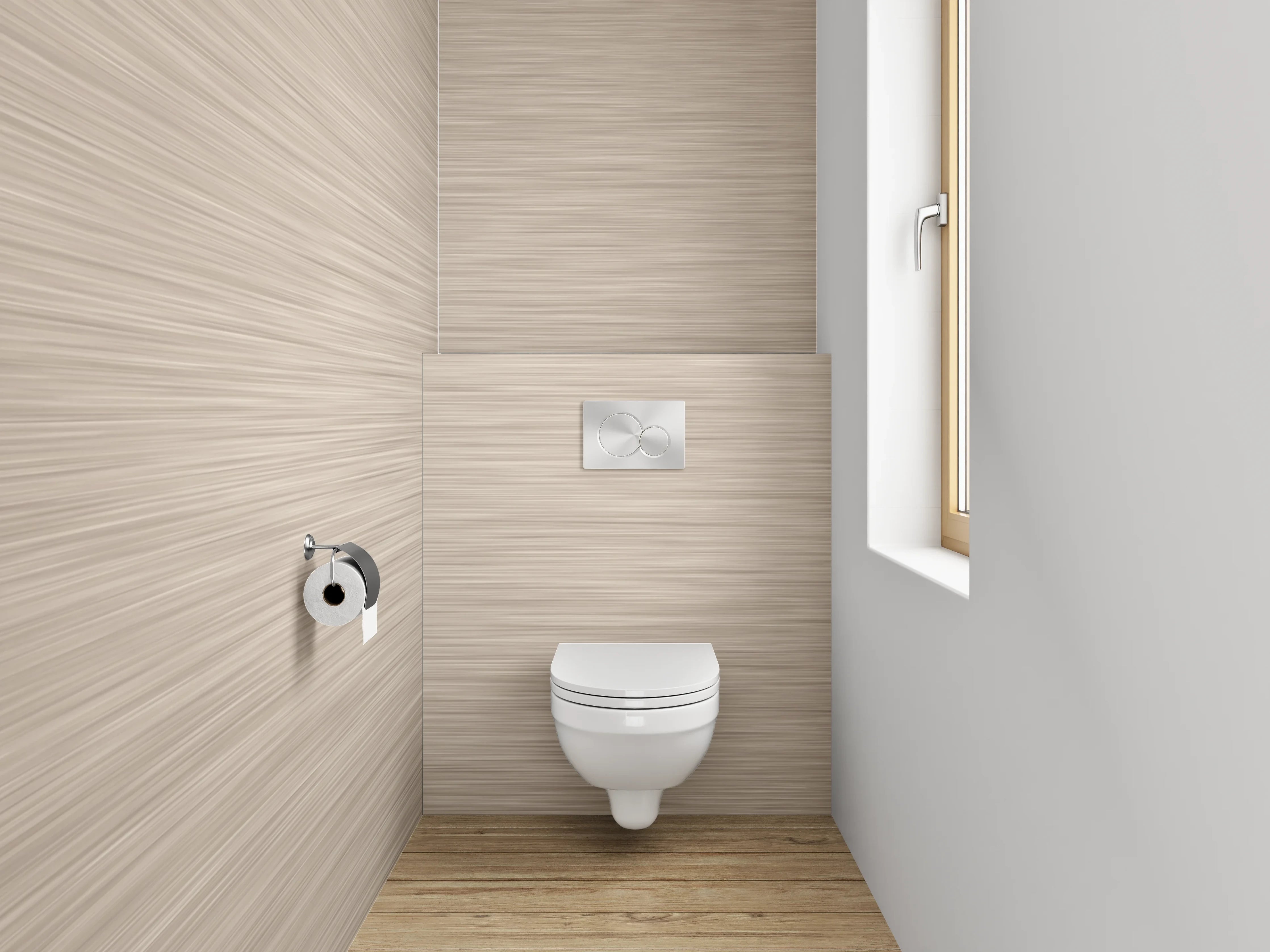 WC-Rückwand - Beige gebürstete Metall-Optik