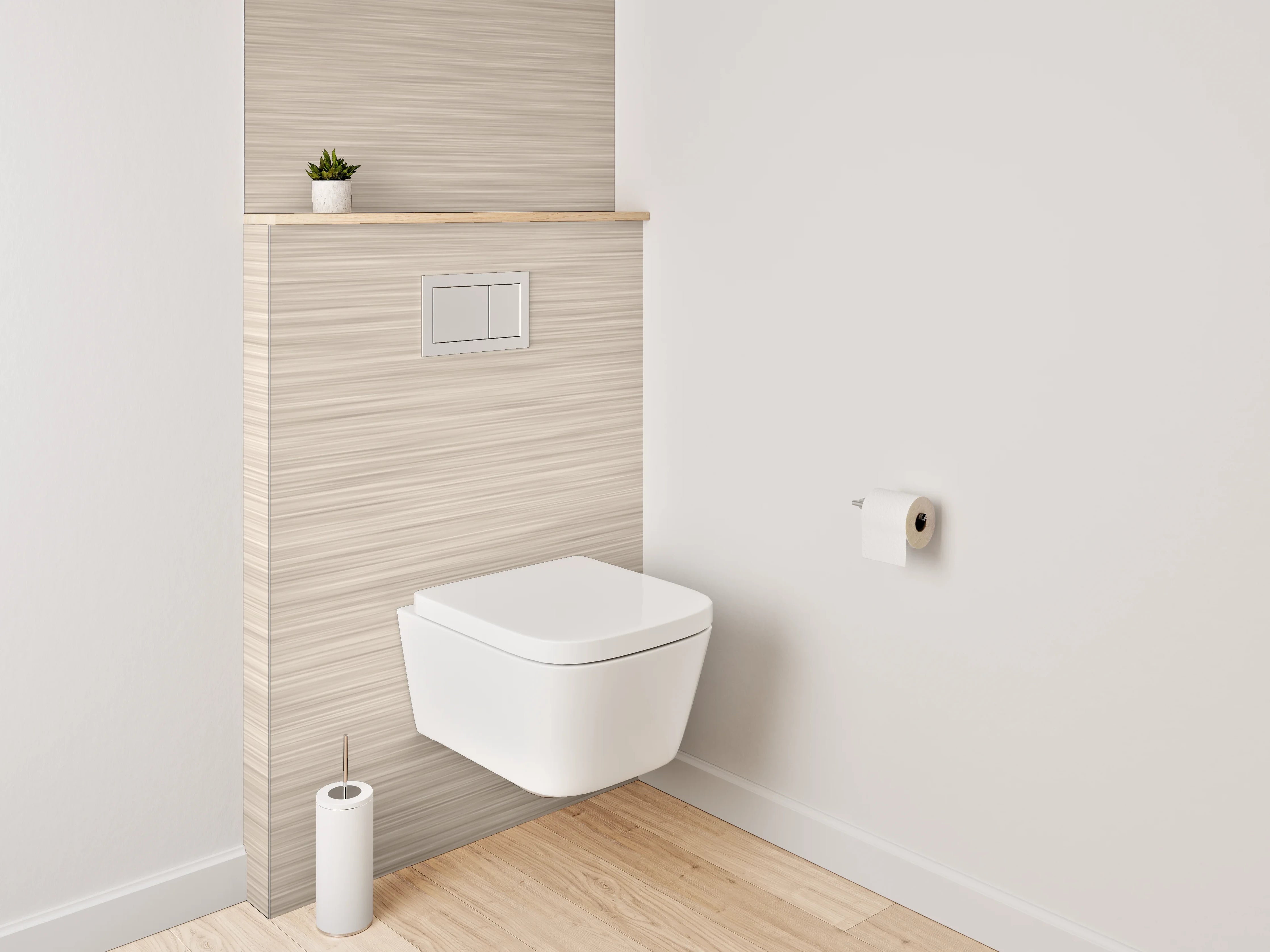 WC-Rückwand - Beige gebürstete Metall-Optik