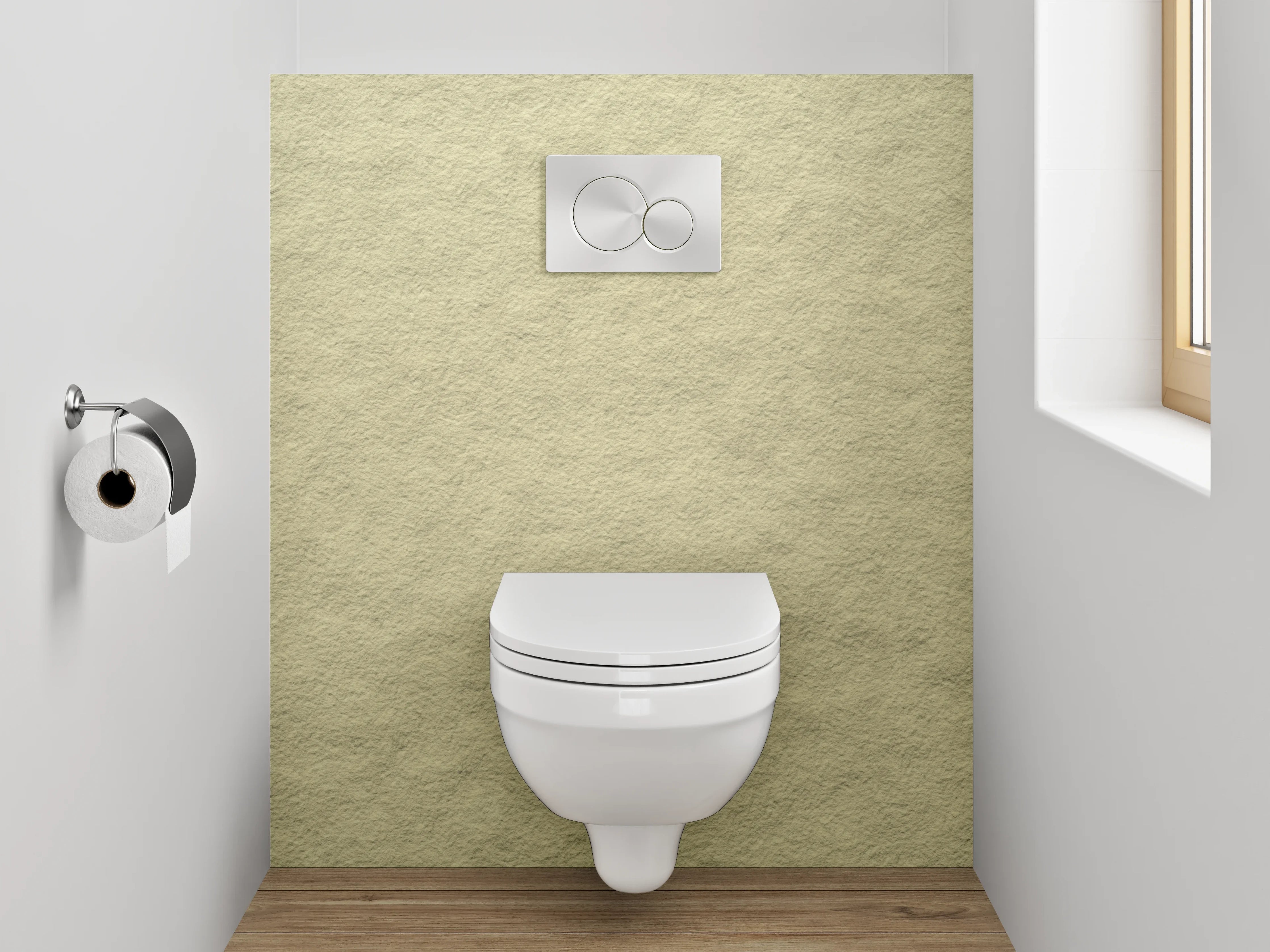 WC-Rückwand - Beige strukturierte Fliesenoptik