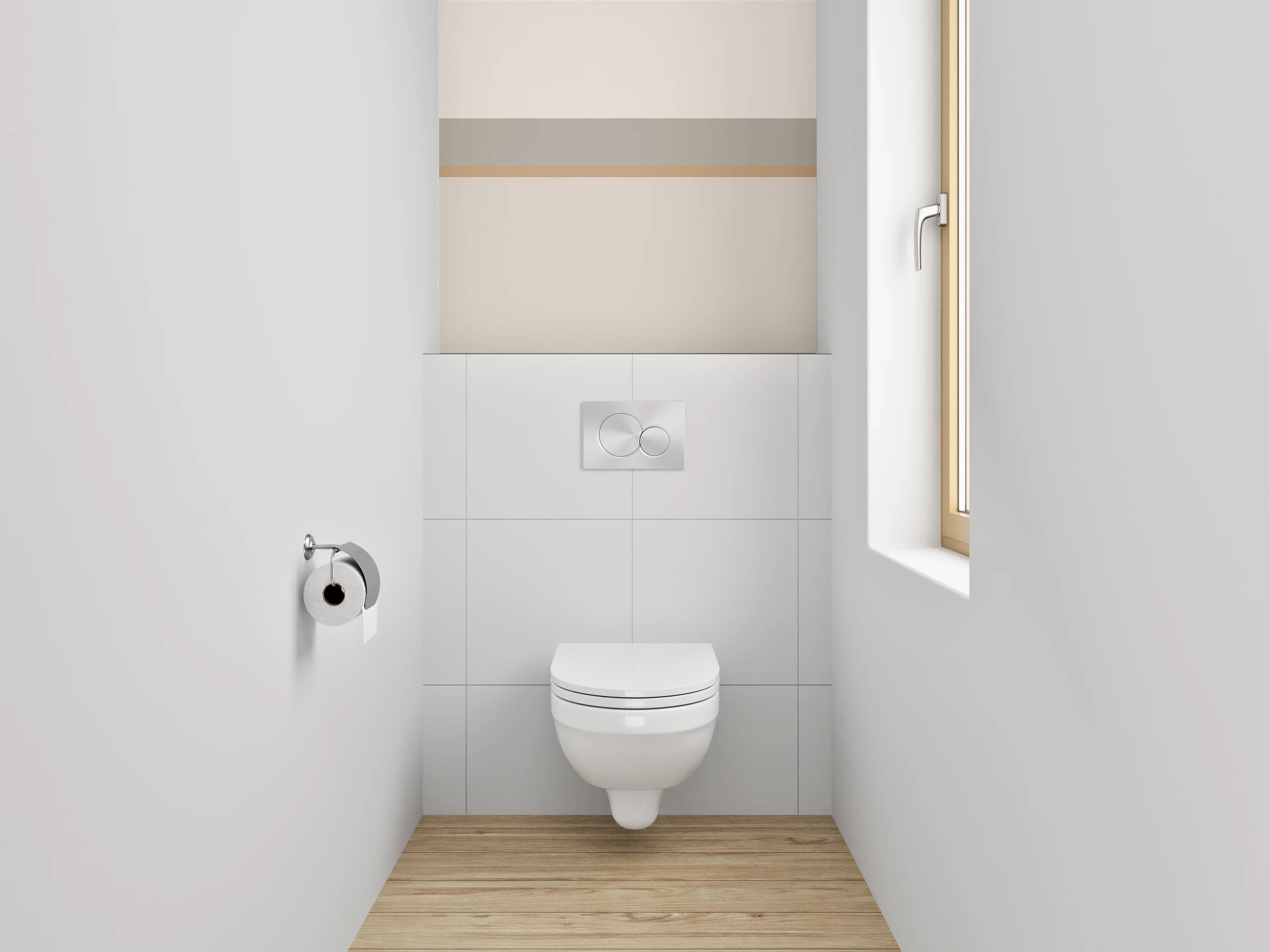 WC-Rückwand - Beige und Braune Streifen mit subtilen Farbabstufungen