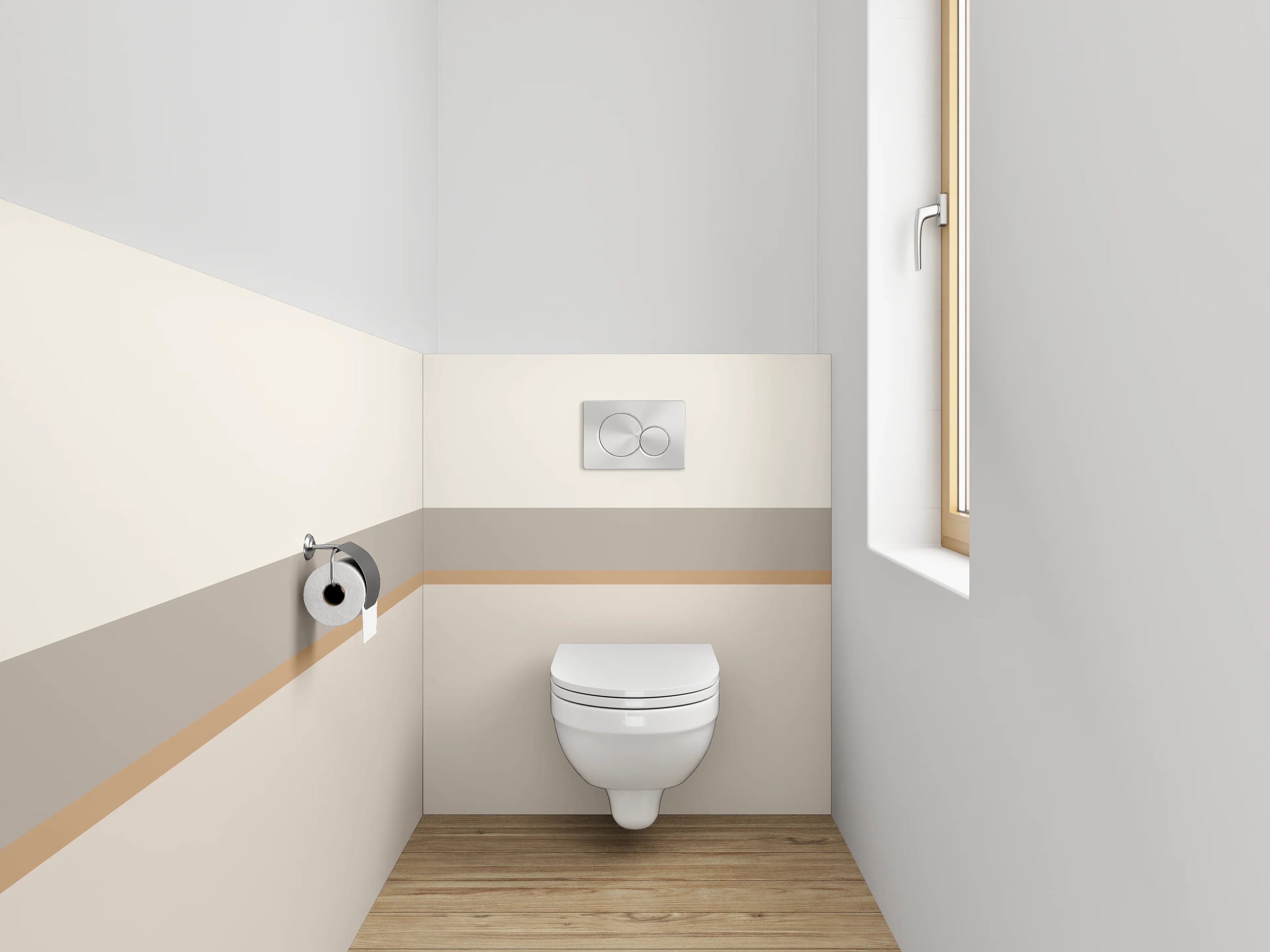 WC-Rückwand - Beige und Braune Streifen mit subtilen Farbabstufungen