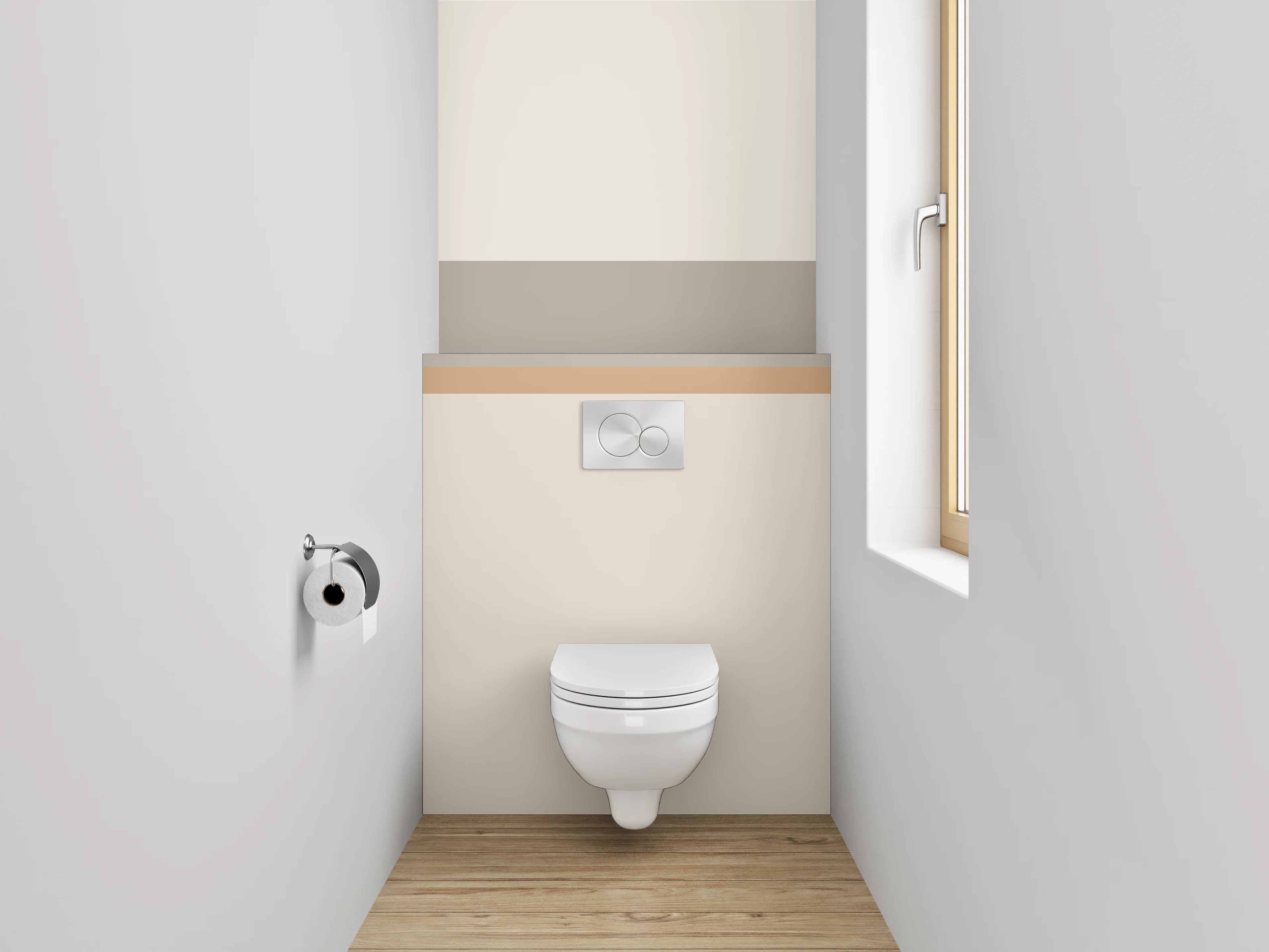 WC-Rückwand - Beige und Braune Streifen mit subtilen Farbabstufungen
