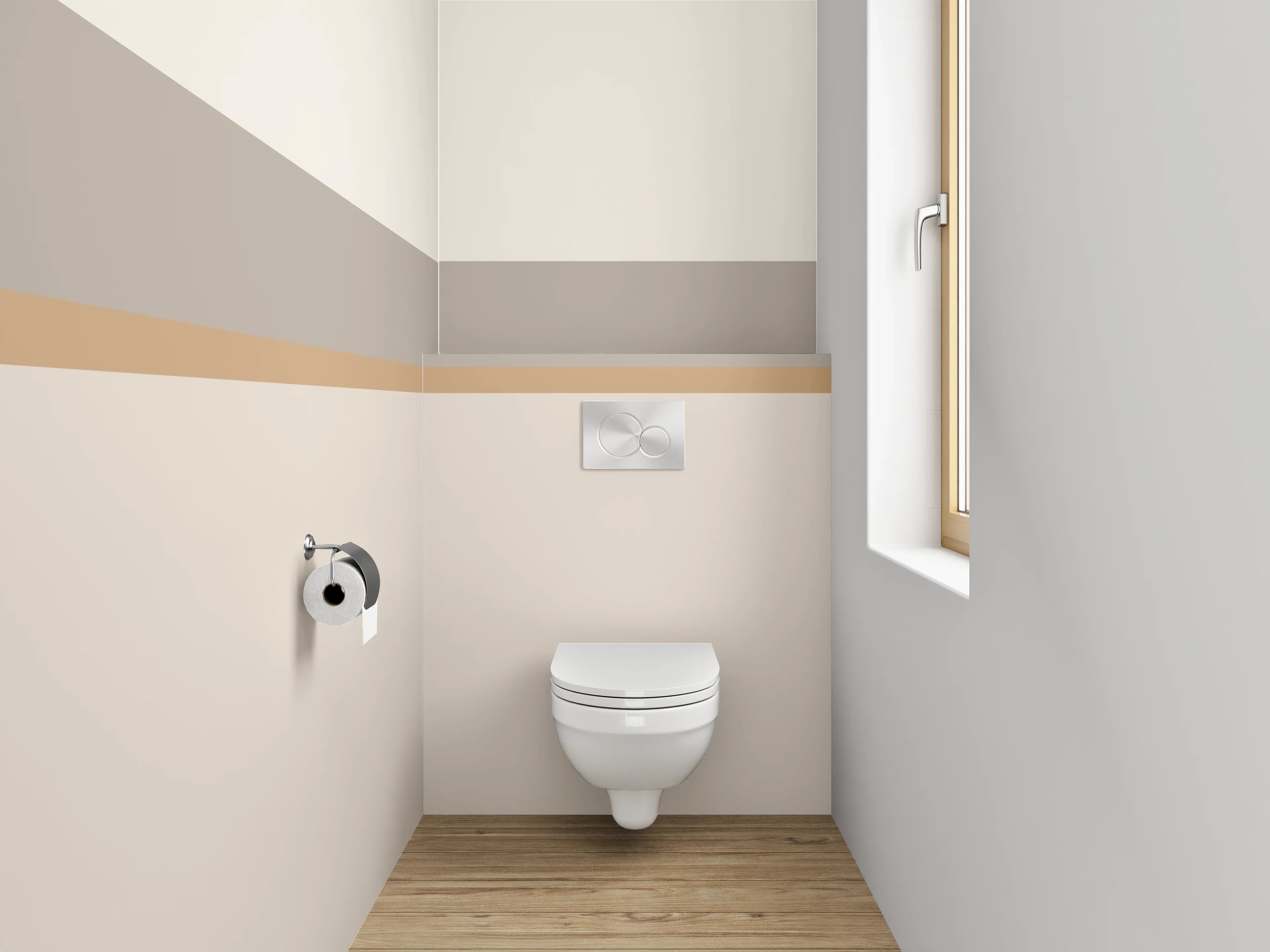 WC-Rückwand - Beige und Braune Streifen mit subtilen Farbabstufungen