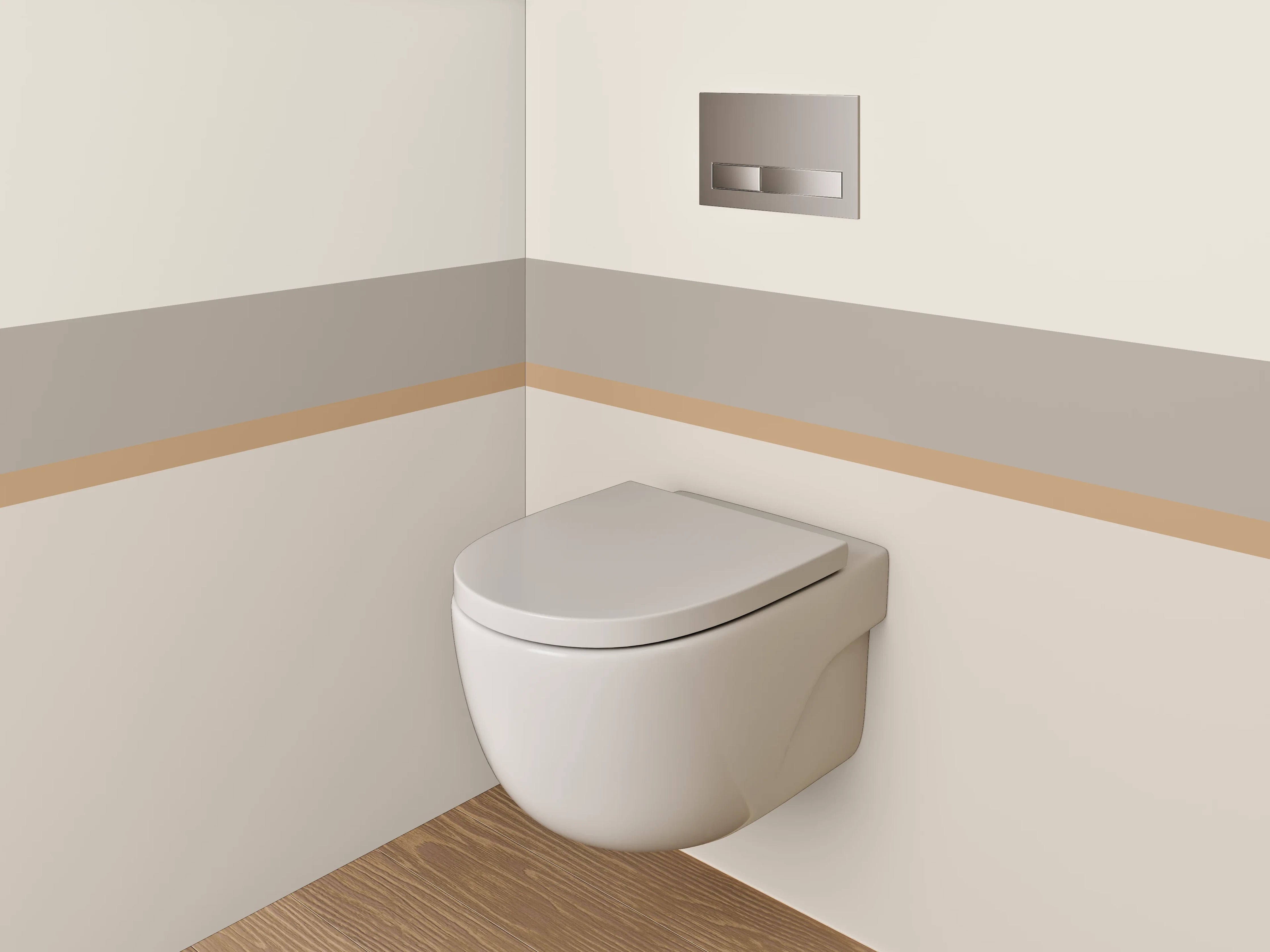 WC-Rückwand - Beige und Braune Streifen mit subtilen Farbabstufungen