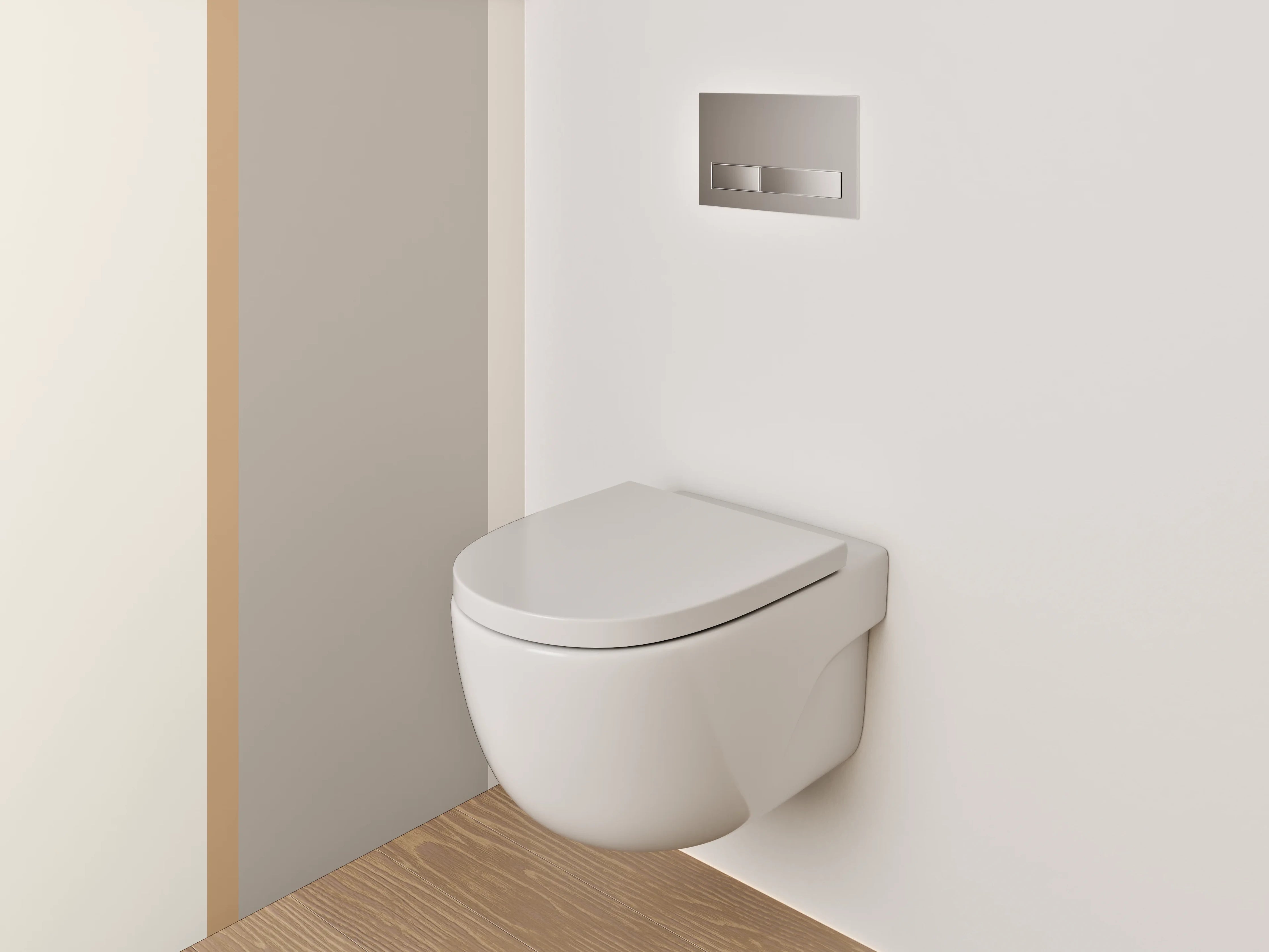 WC-Rückwand - Beige und Graufarbene Wandstruktur