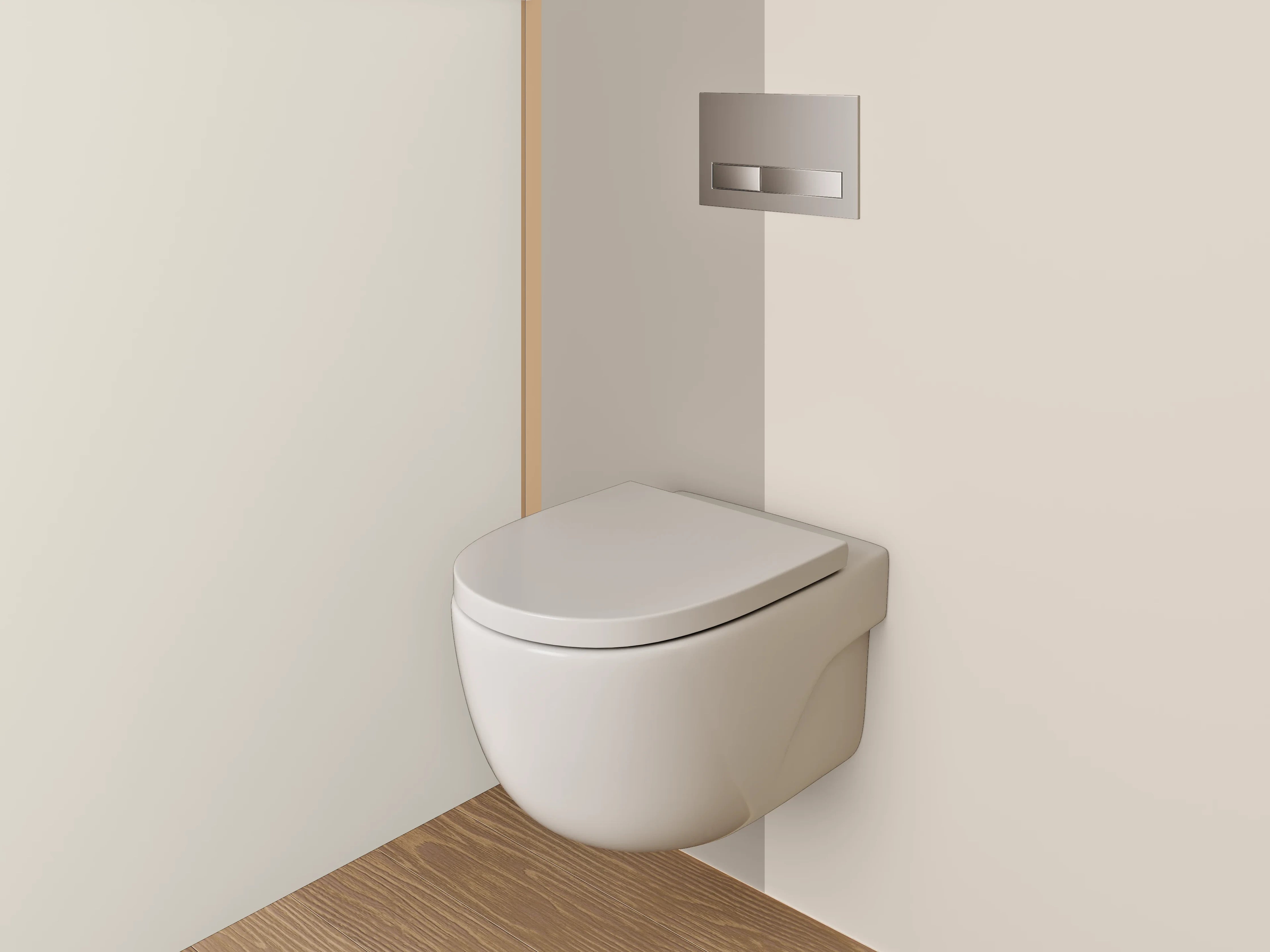 WC-Rückwand - Beige und Graufarbene Wandstruktur