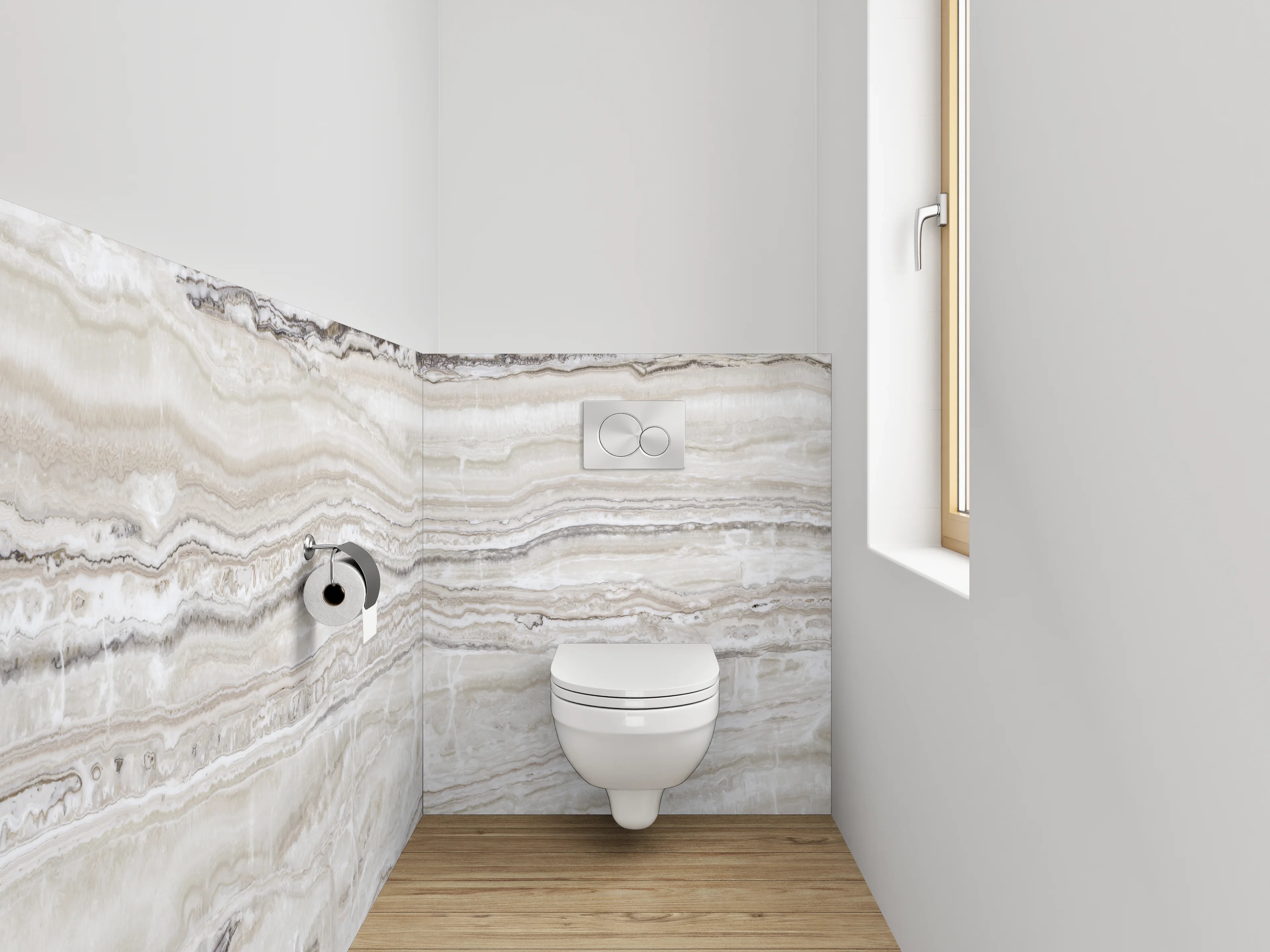 WC-Rückwand - Beige-weiße Marmor-Textur