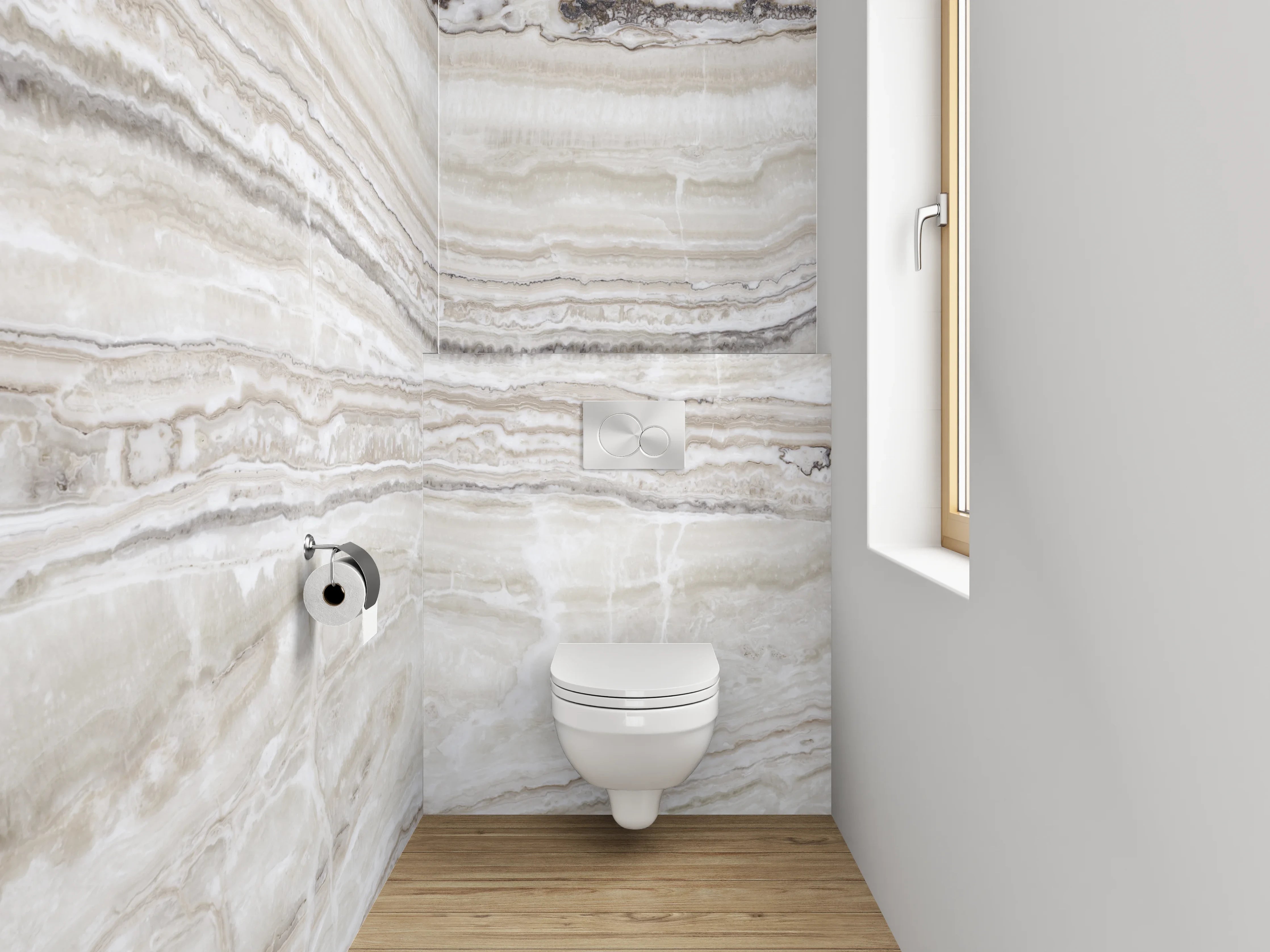 WC-Rückwand - Beige-weiße Marmor-Textur