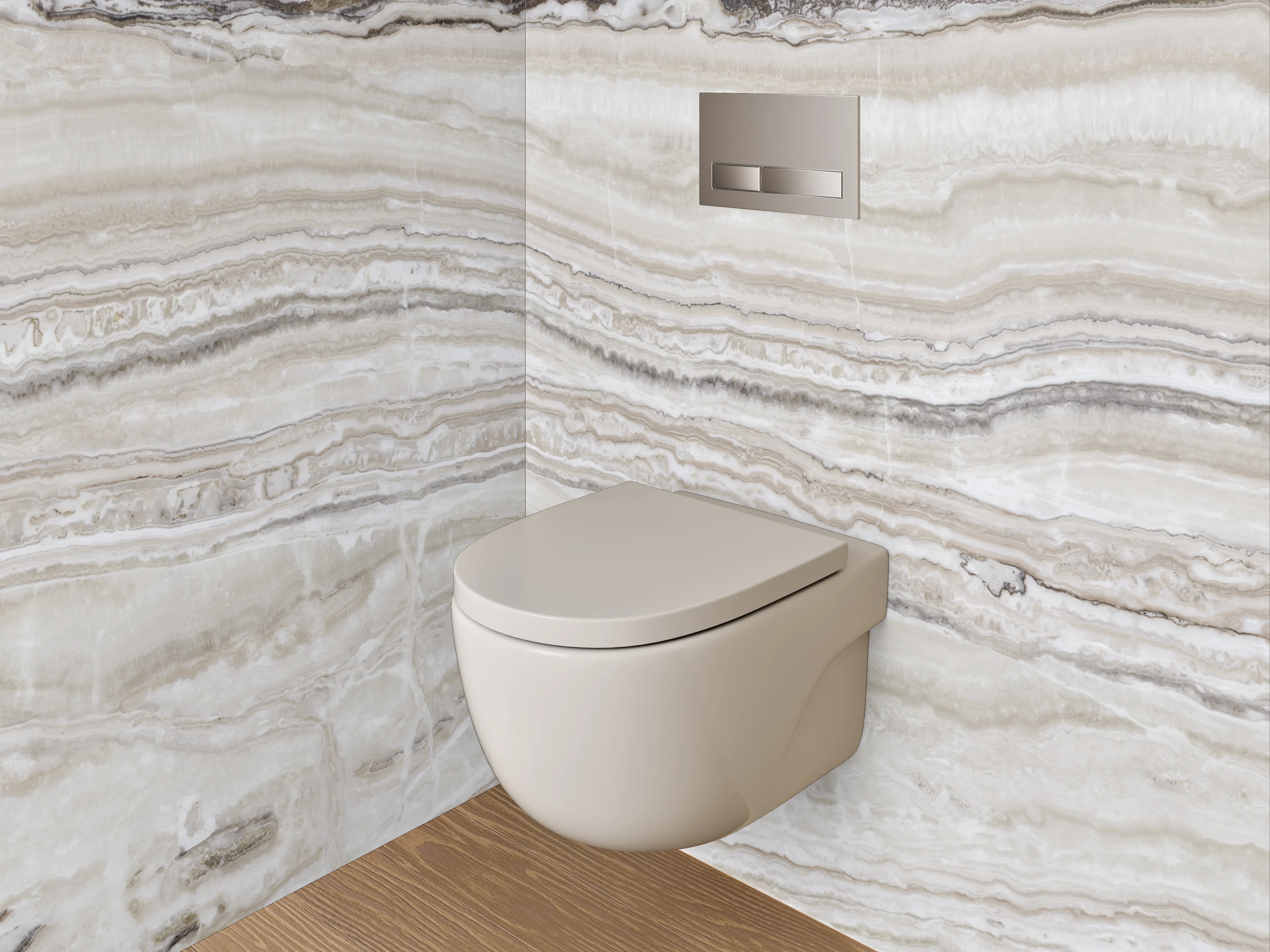 WC-Rückwand - Beige-weiße Marmor-Textur