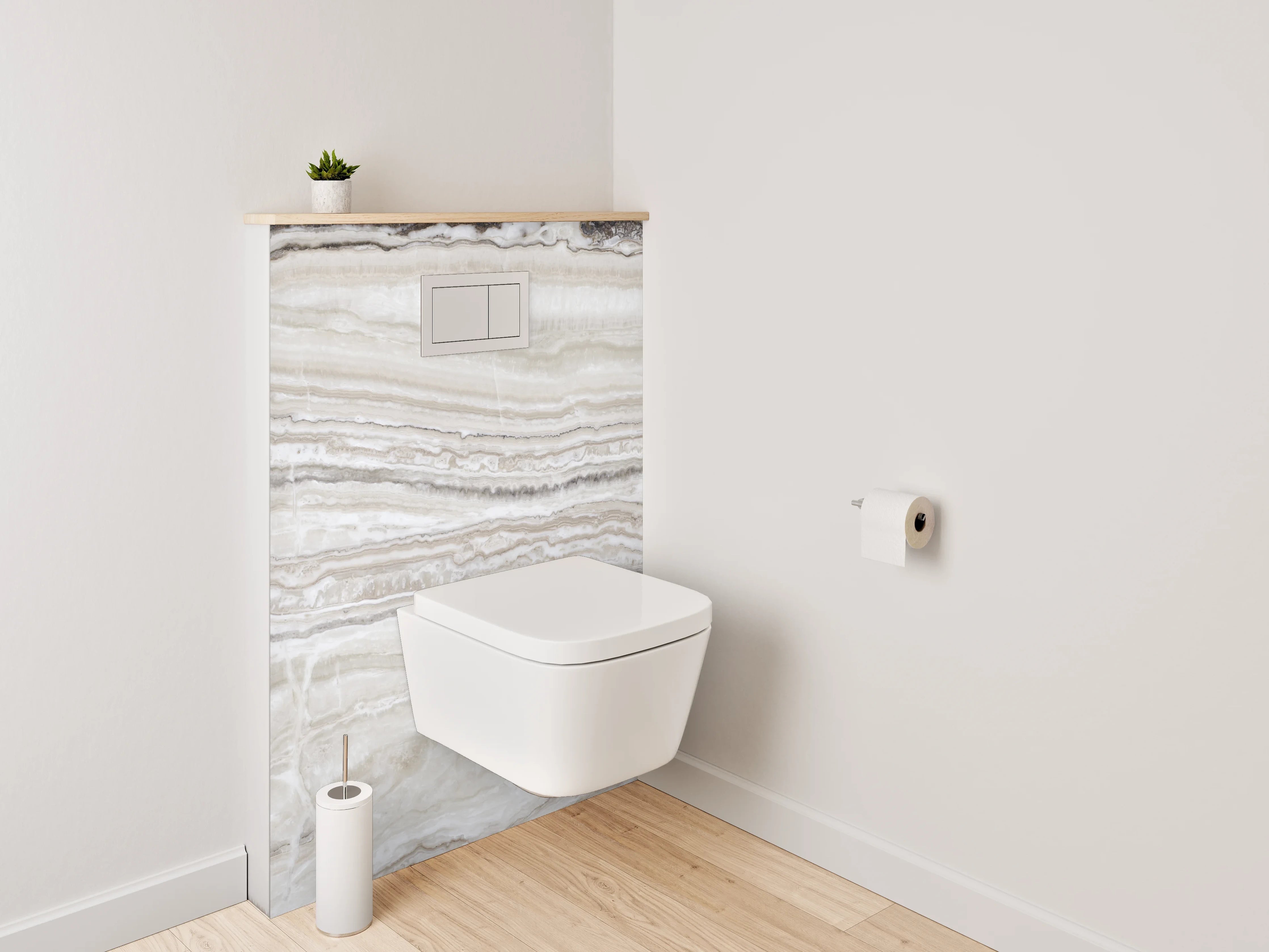 WC-Rückwand - Beige-weiße Marmor-Textur