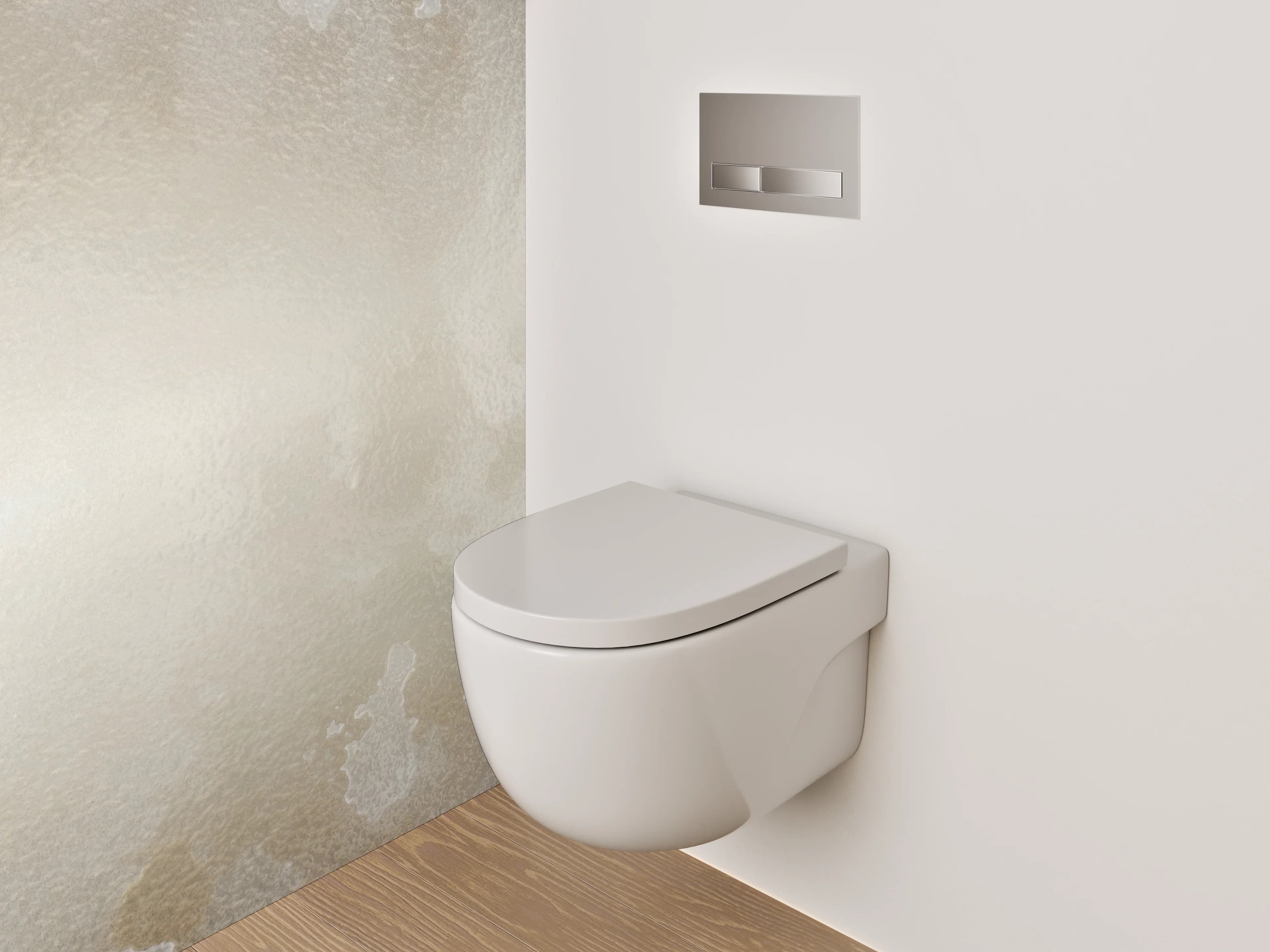 WC-Rückwand - Beige-weiße Marmoroptik – Stilvoll & Hell