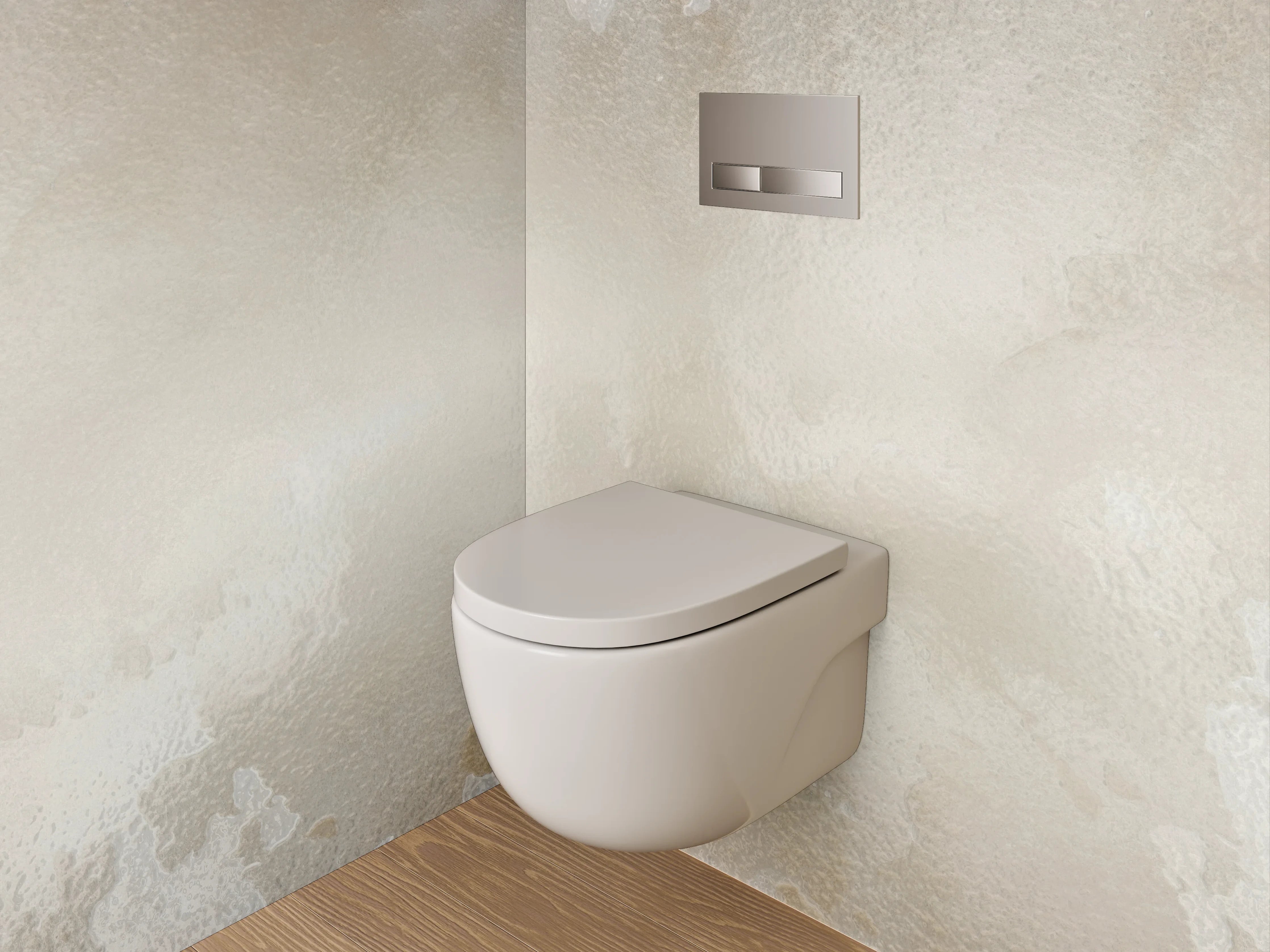 WC-Rückwand - Beige-weiße Marmoroptik – Stilvoll & Hell