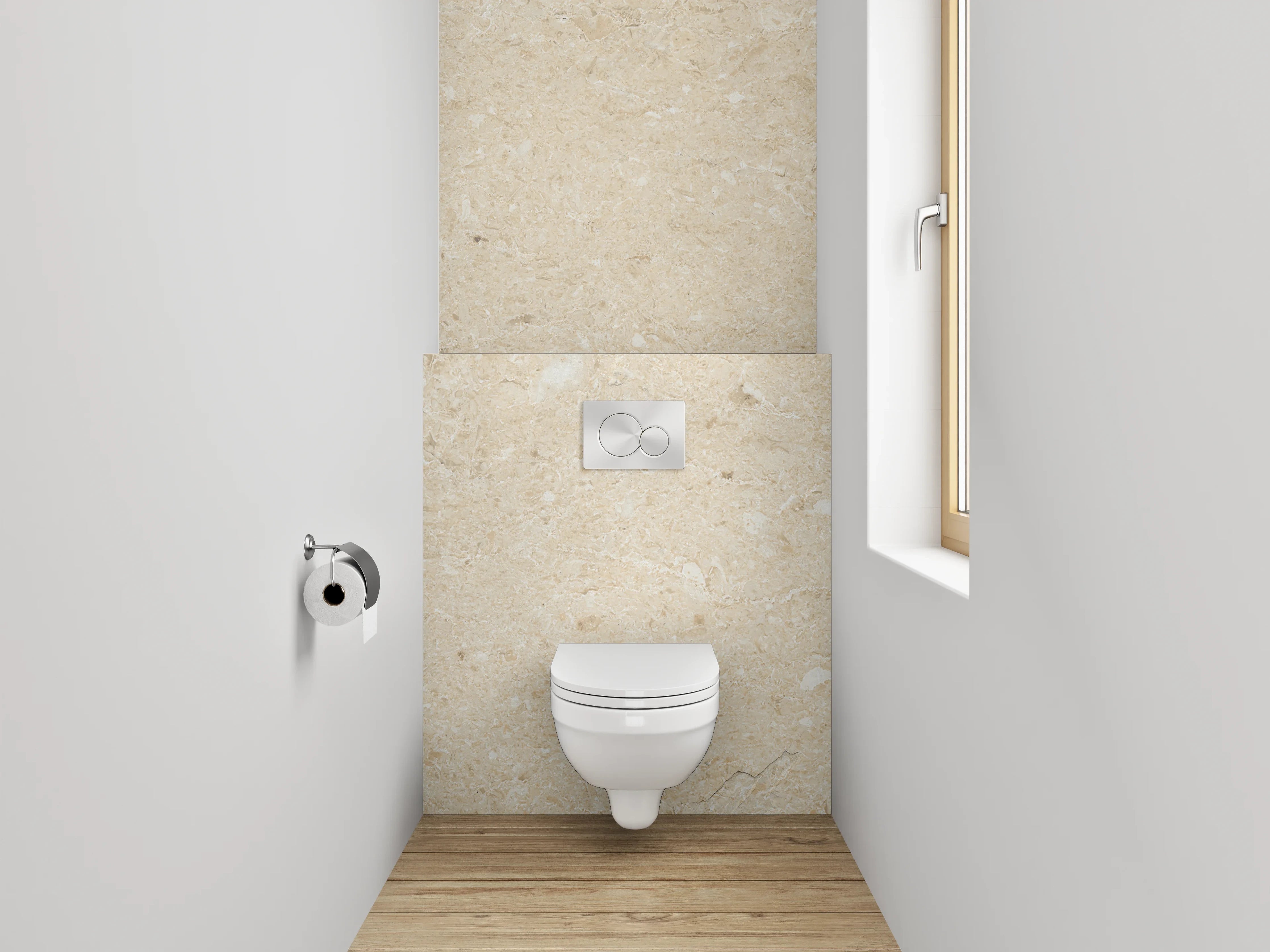 WC-Rückwand - Beigen Marmor-Textur mit feiner Maserung