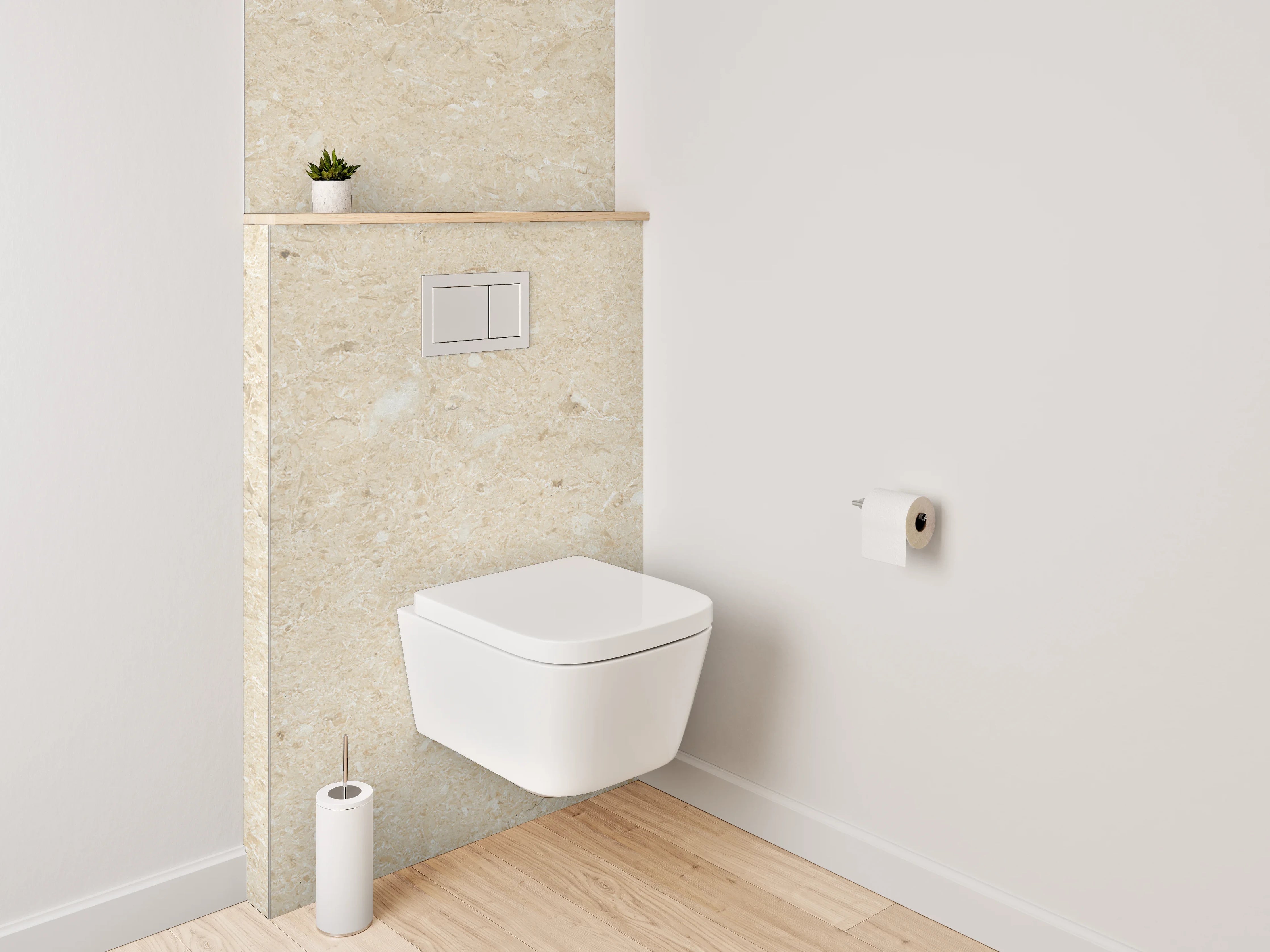WC-Rückwand - Beigen Marmor-Textur mit feiner Maserung