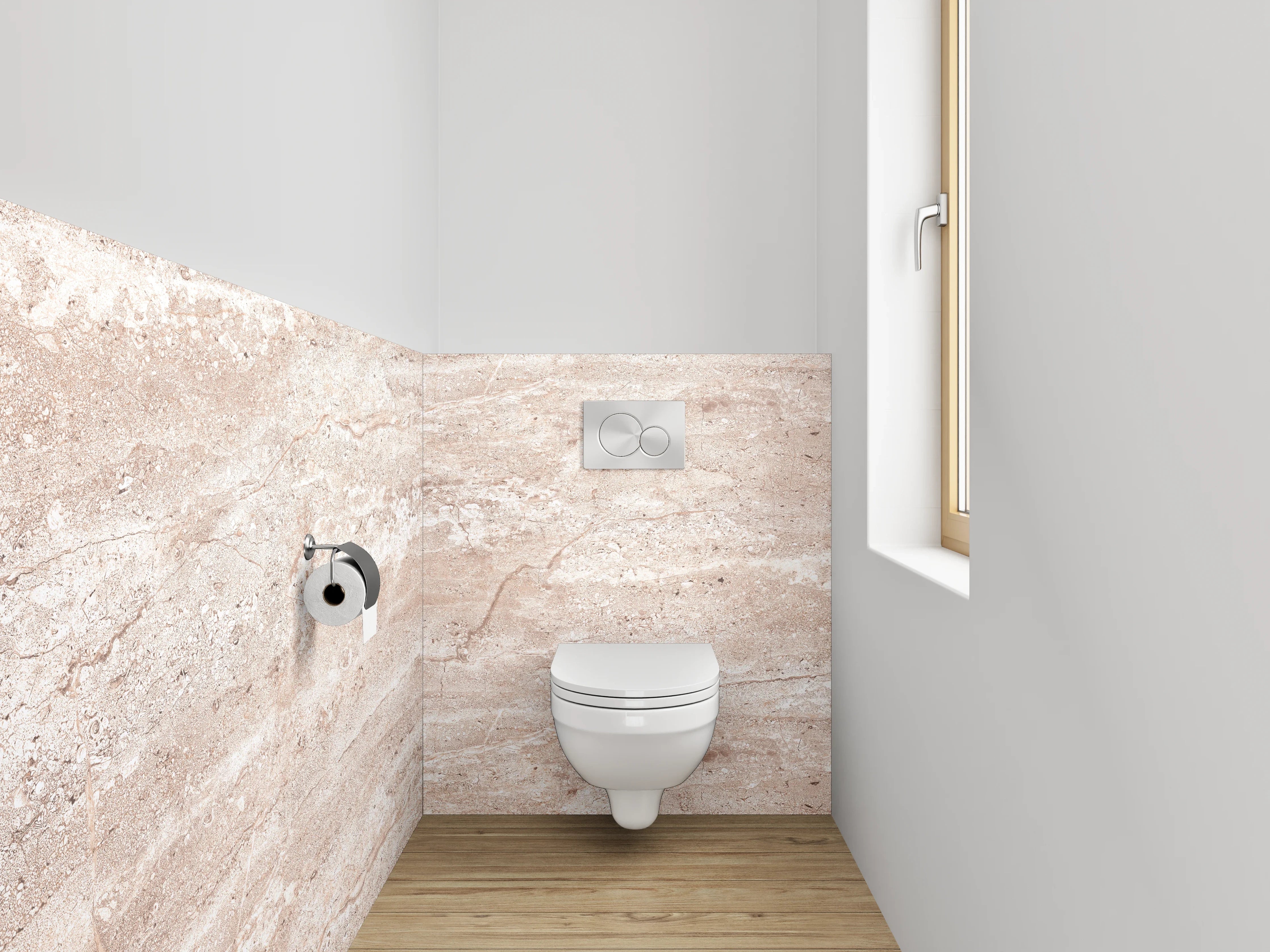 WC-Rückwand - Beigenetöne mit Textur