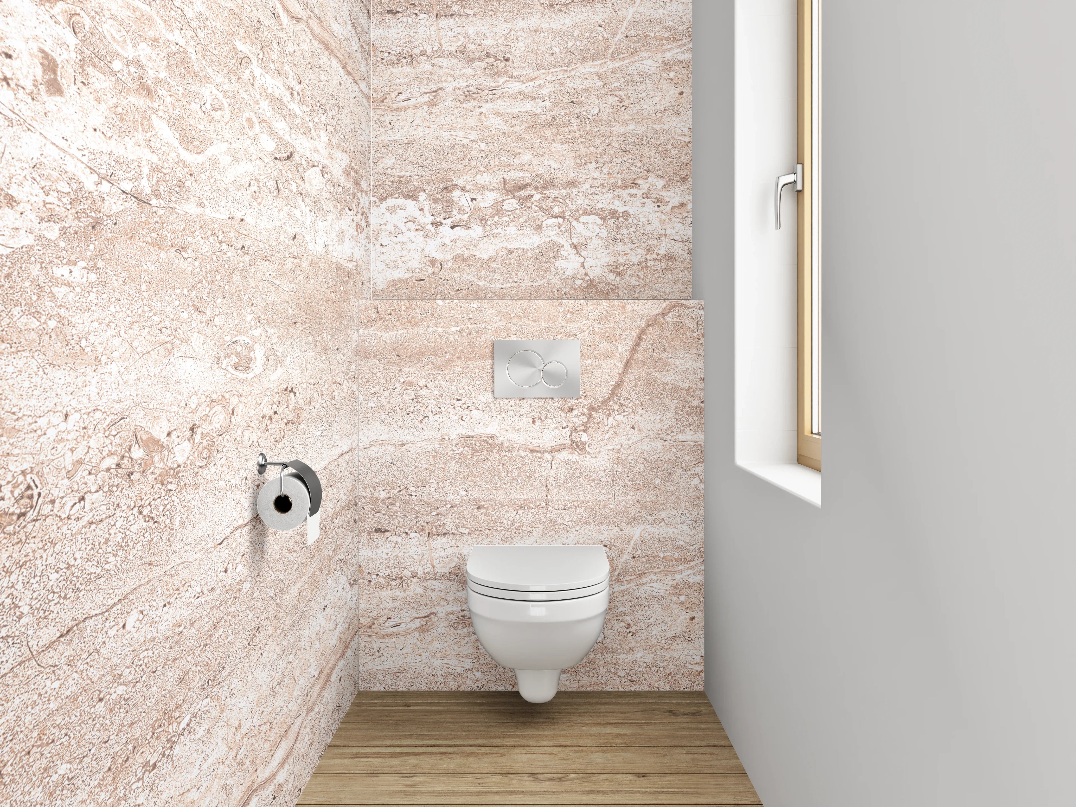 WC-Rückwand - Beigenetöne mit Textur