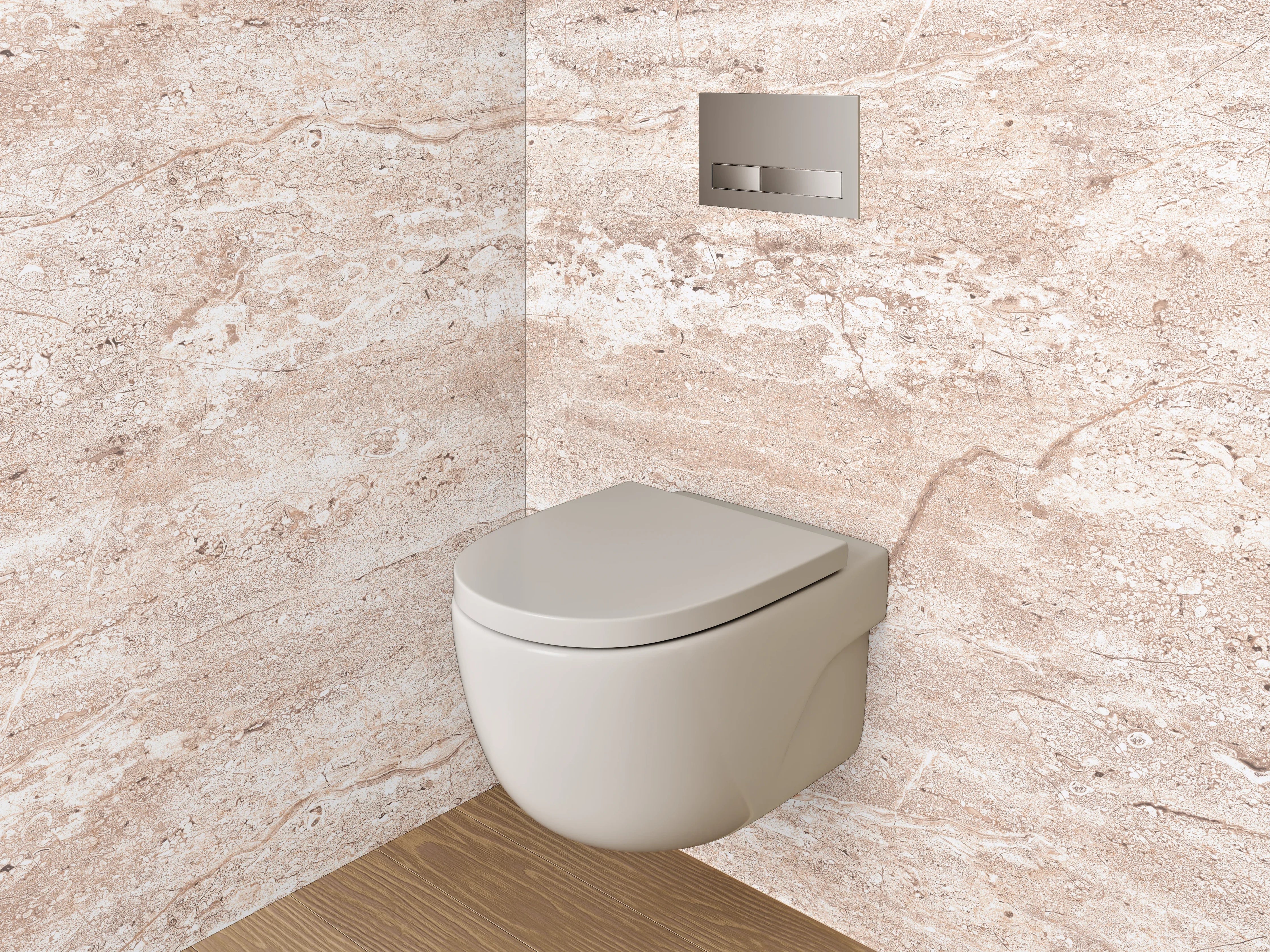 WC-Rückwand - Beigenetöne mit Textur