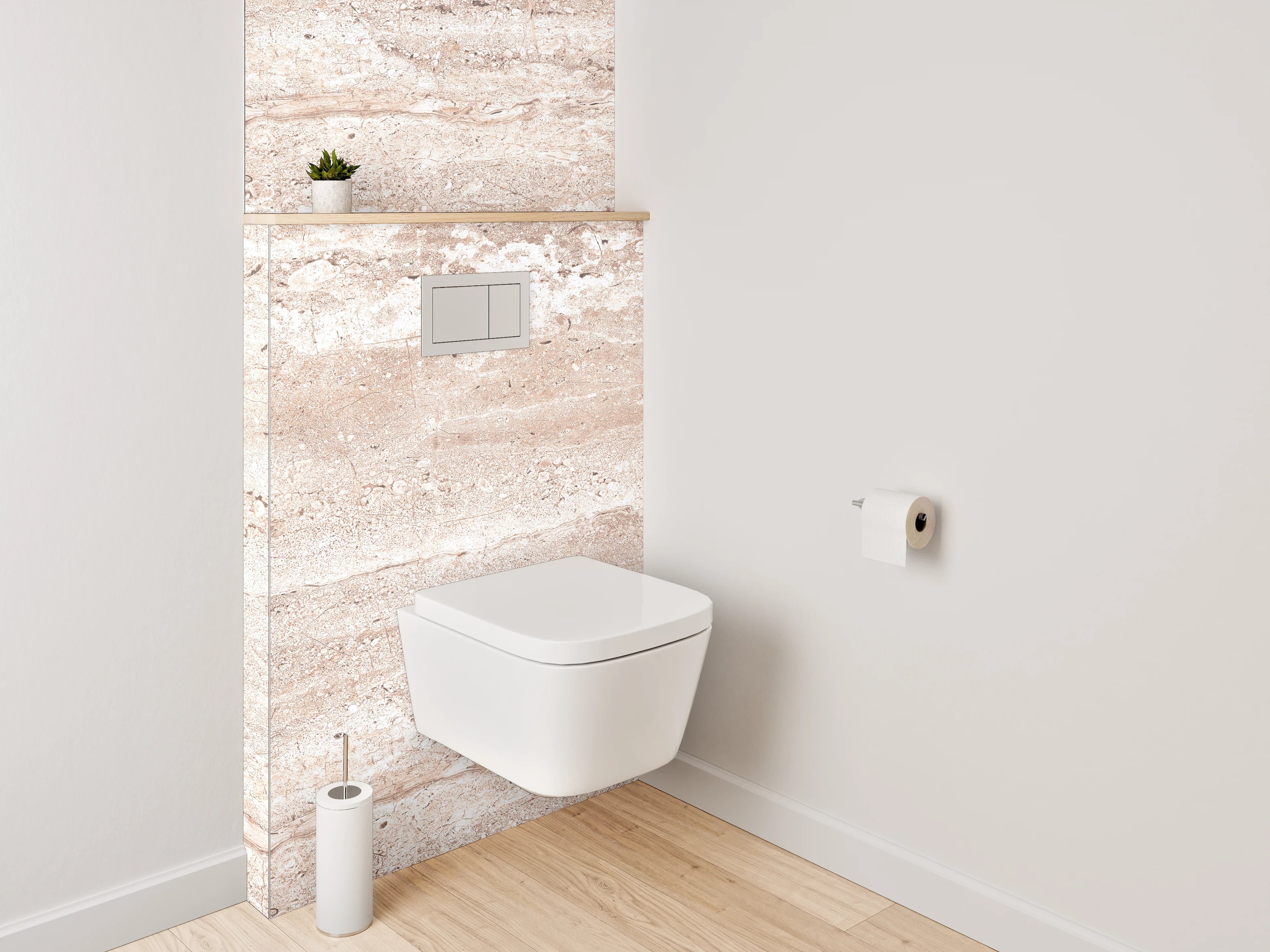 WC-Rückwand - Beigenetöne mit Textur