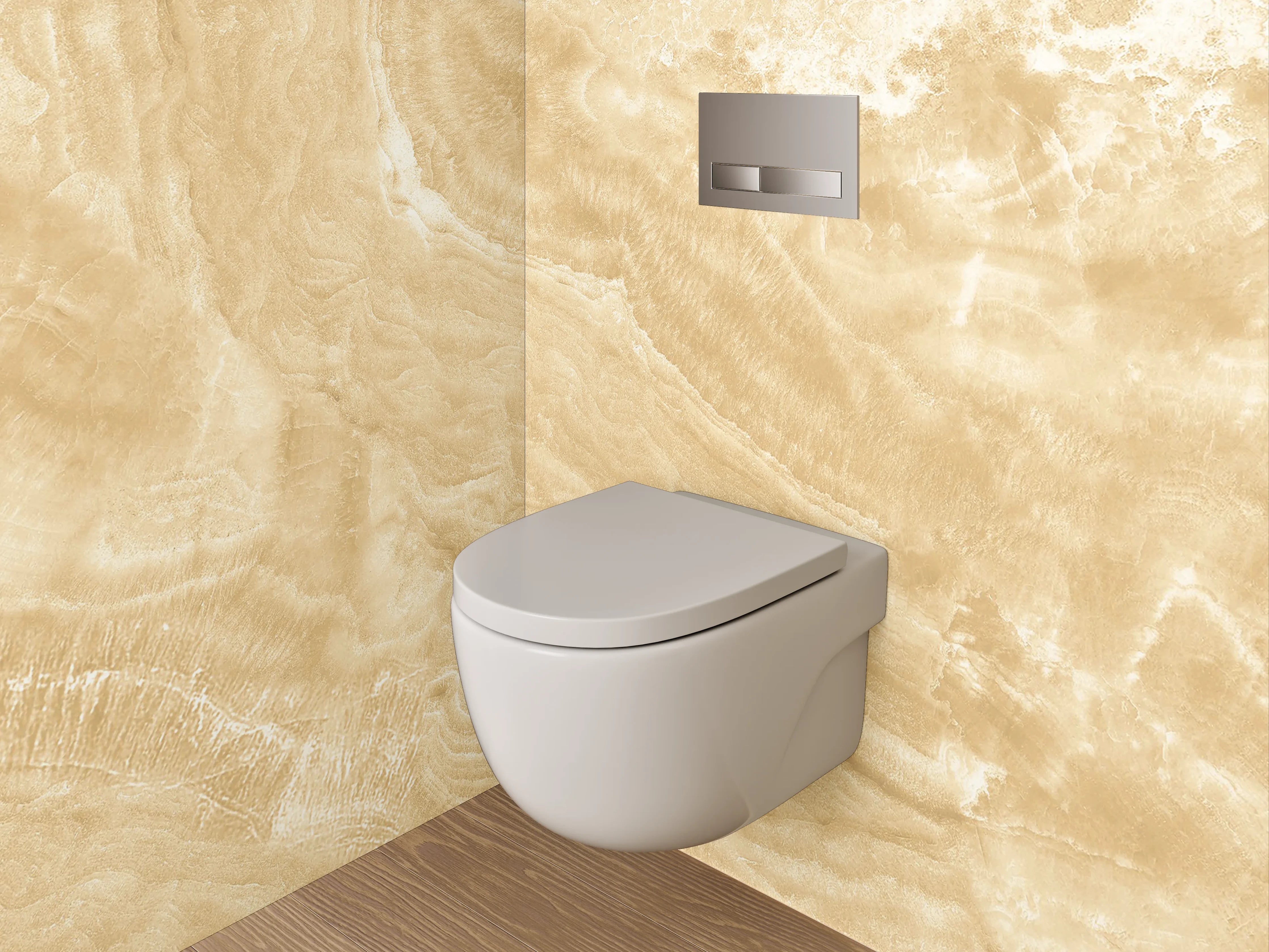 WC-Rückwand - Beiger Marmor Optik Wandverkleidung