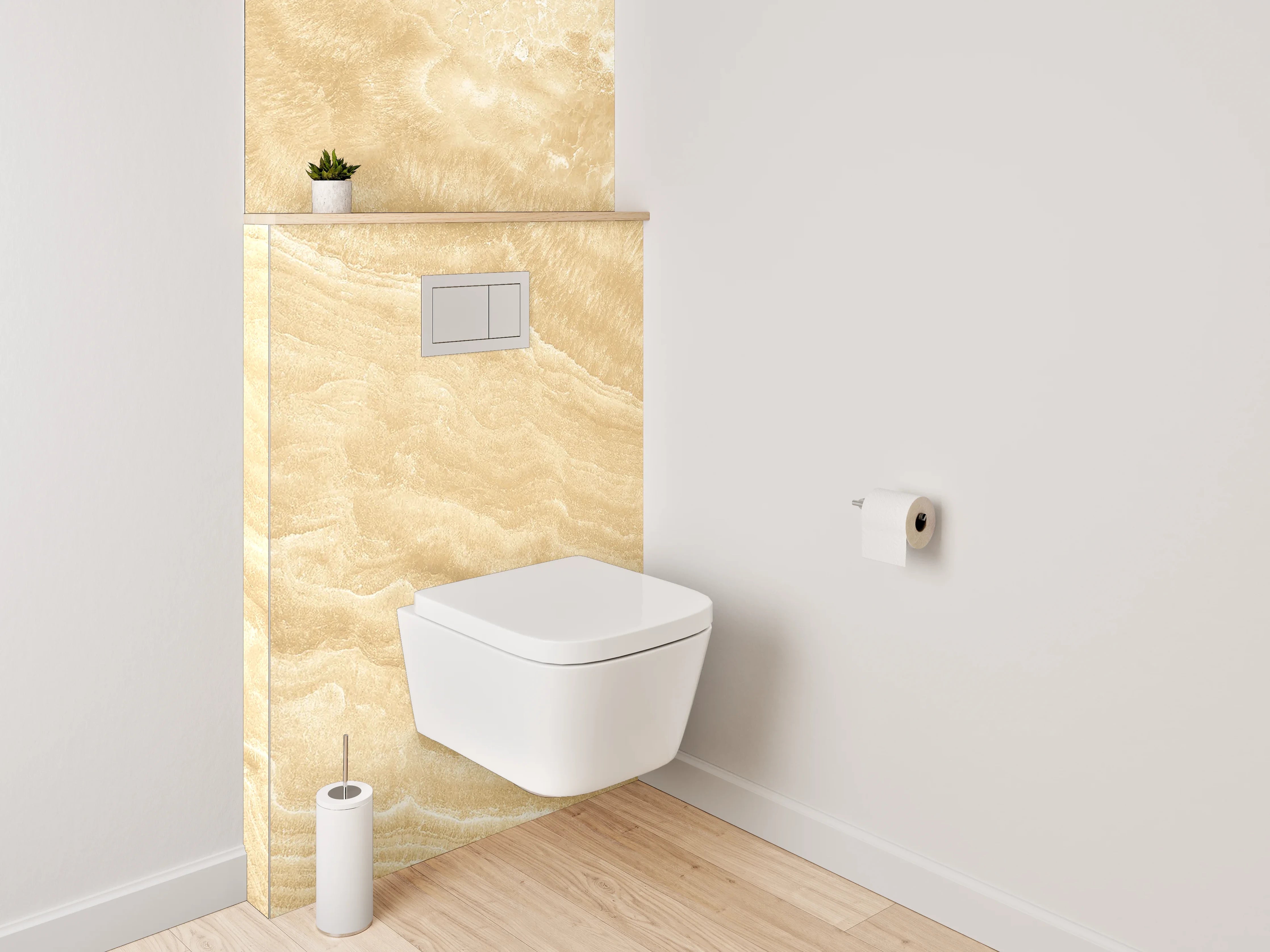 WC-Rückwand - Beiger Marmor Optik Wandverkleidung
