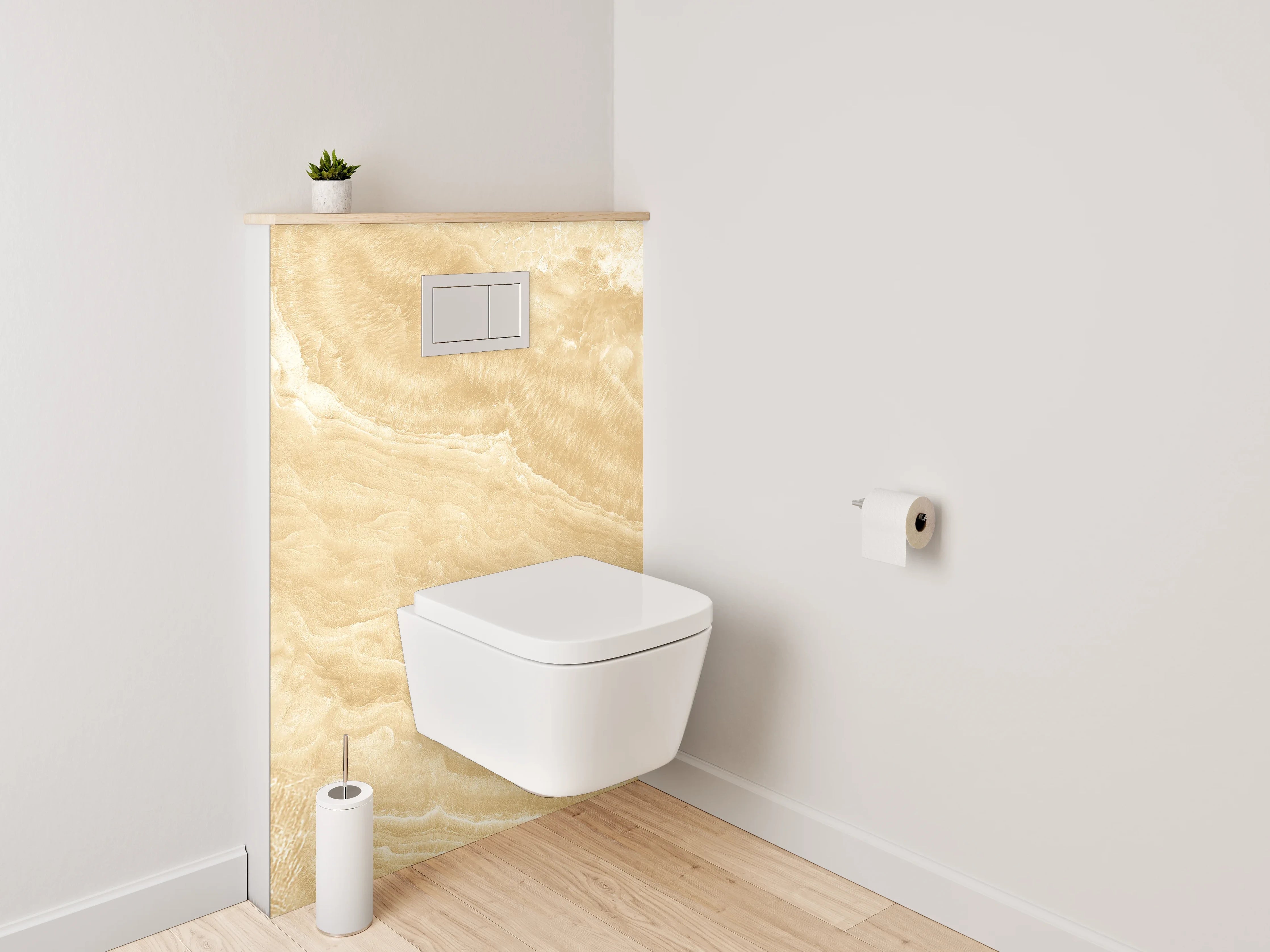 WC-Rückwand - Beiger Marmor Optik Wandverkleidung