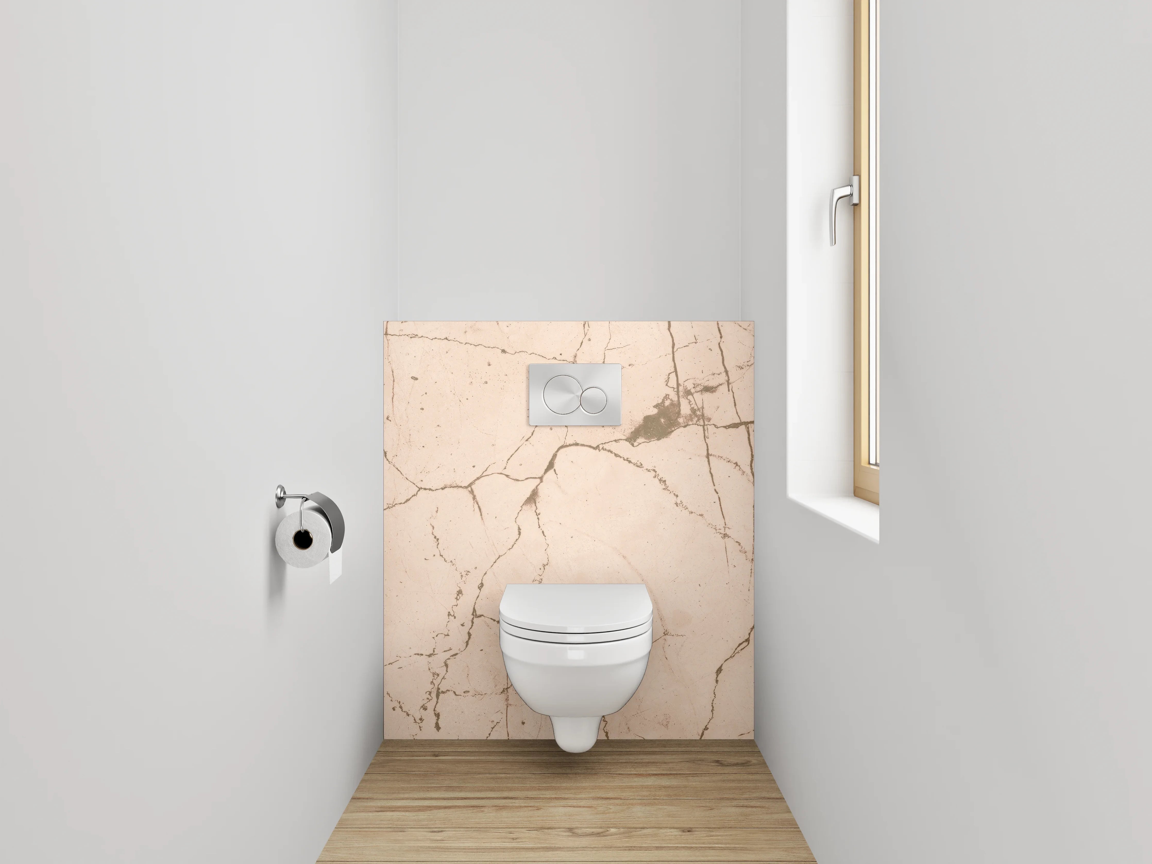 WC-Rückwand - Beiger Marmor mit feinen Adern