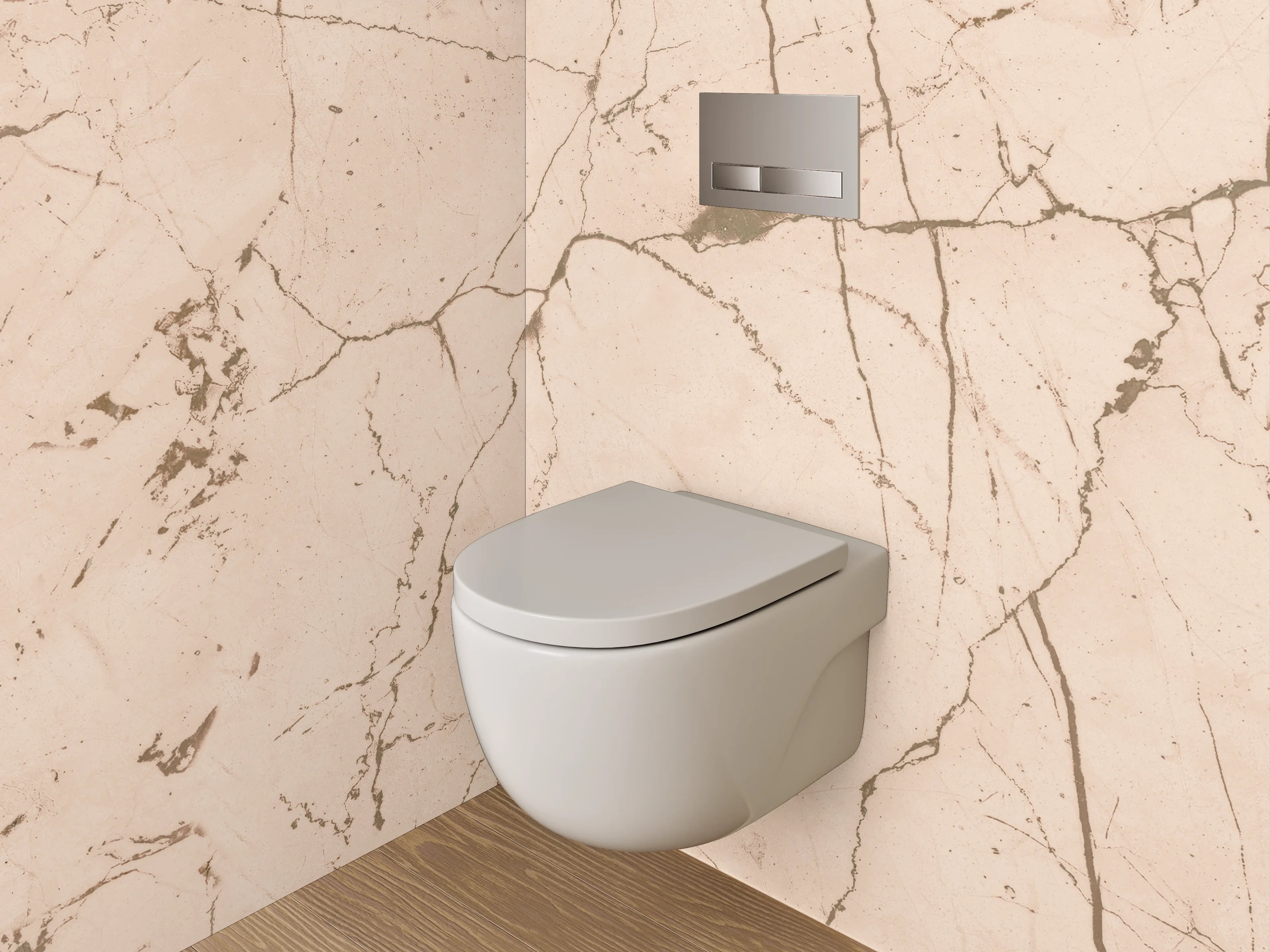 WC-Rückwand - Beiger Marmor mit feinen Adern