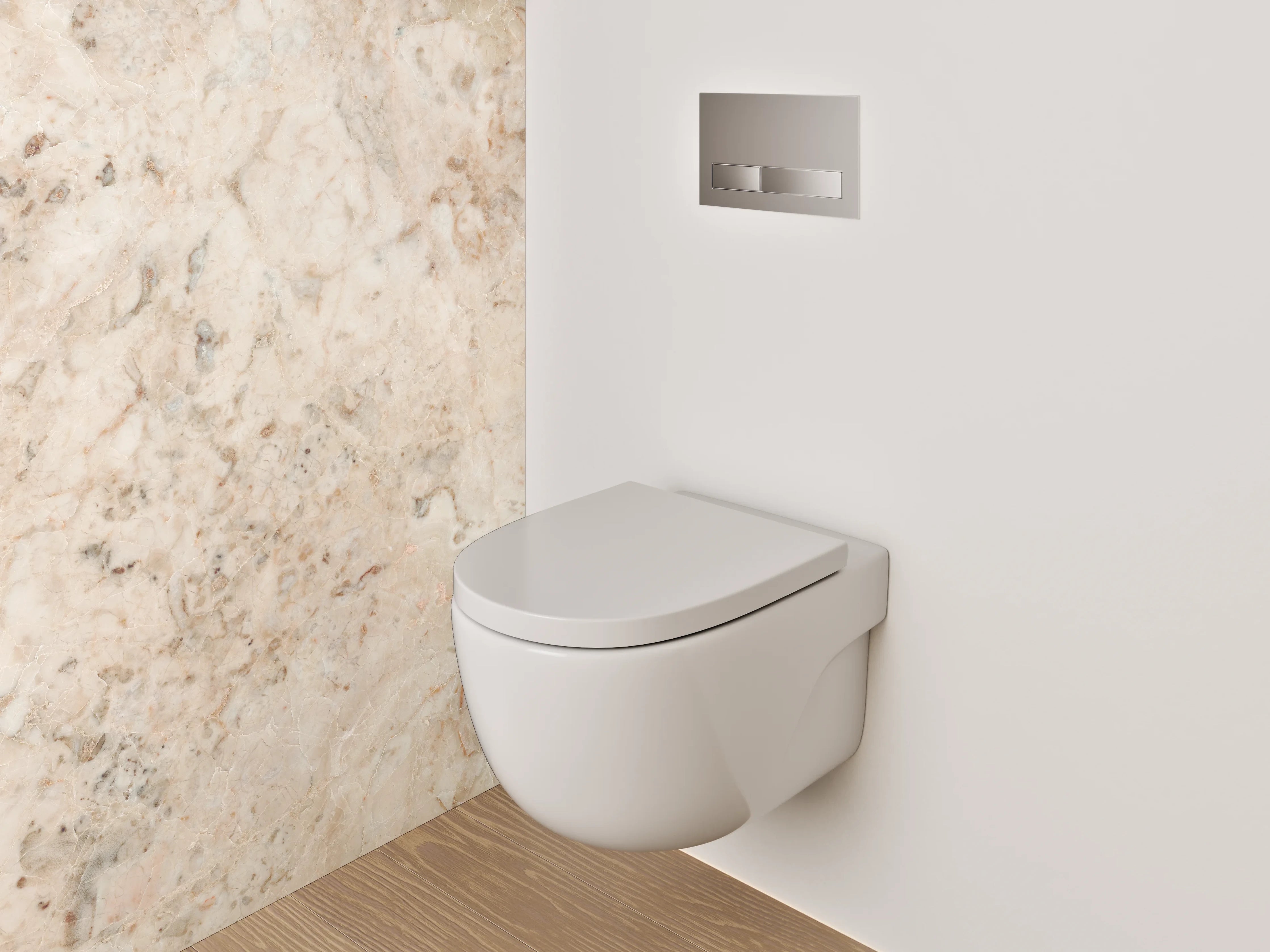 WC-Rückwand - Beiger Marmor mit natürlicher Maserung