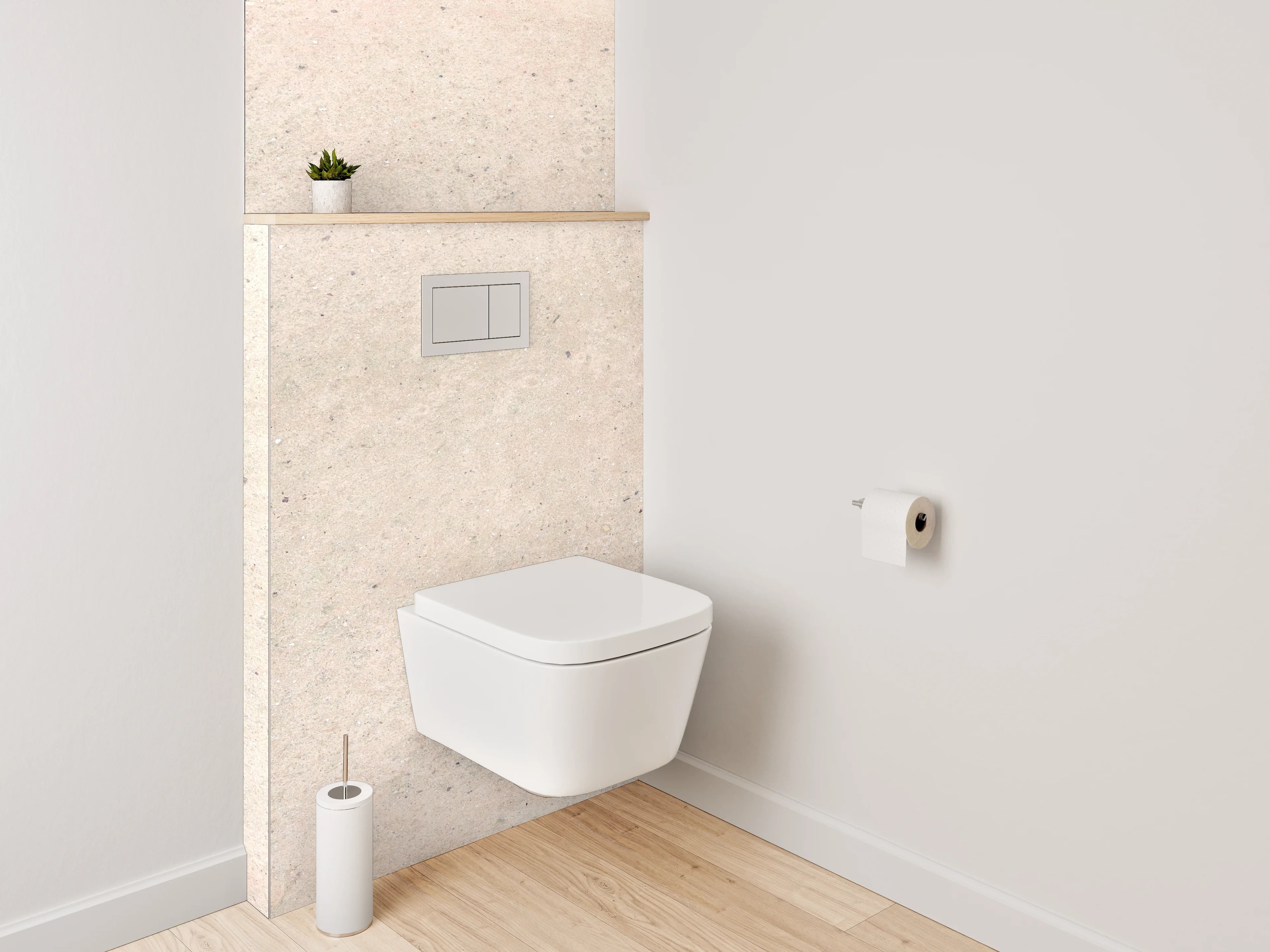 WC-Rückwand - Beiger Sandstein-Textur