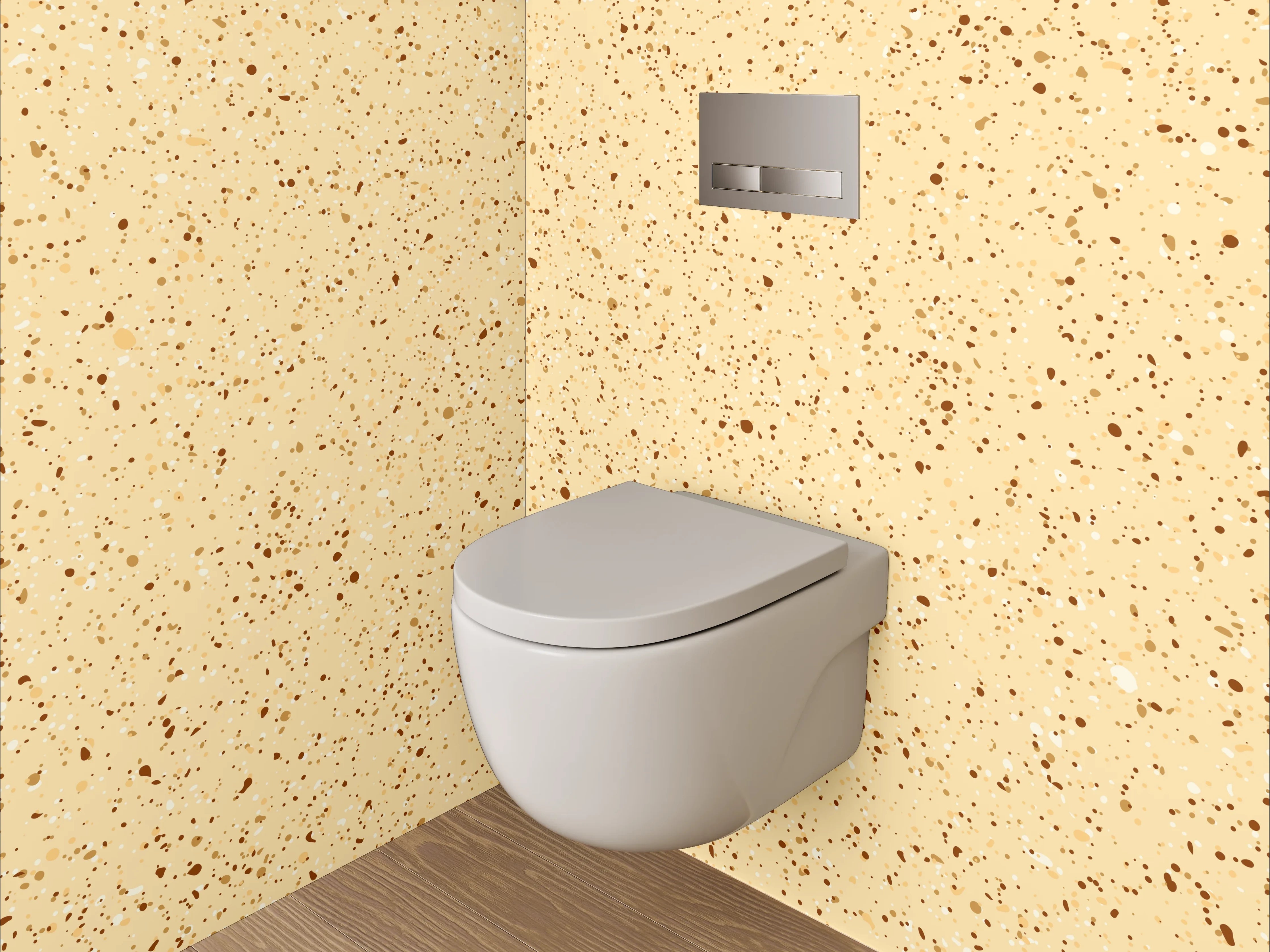 WC-Rückwand - Beiger Sprenkel-Look für Badezimmer