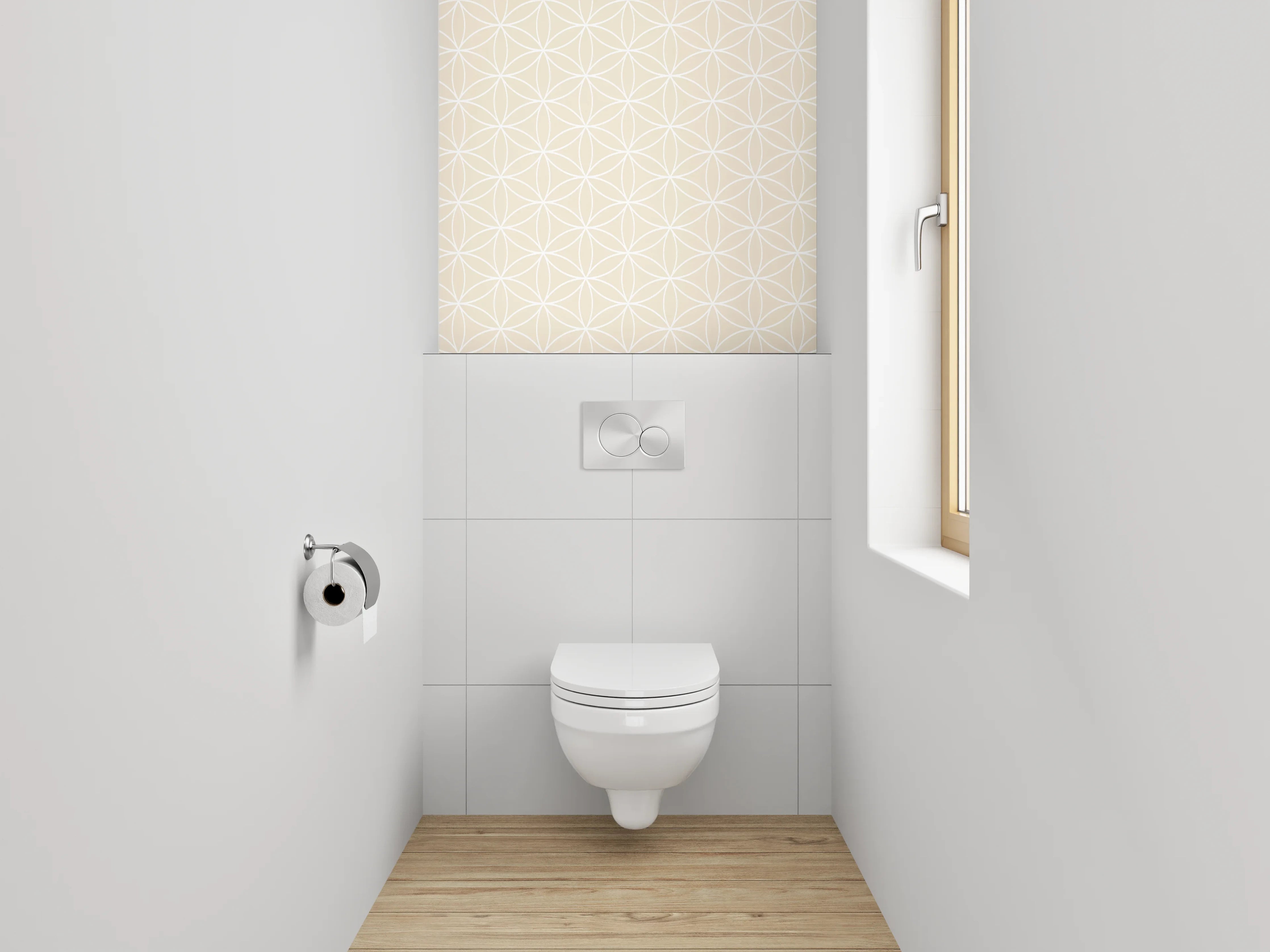 WC-Rückwand - Beiges geometrisches Muster minimalistisch