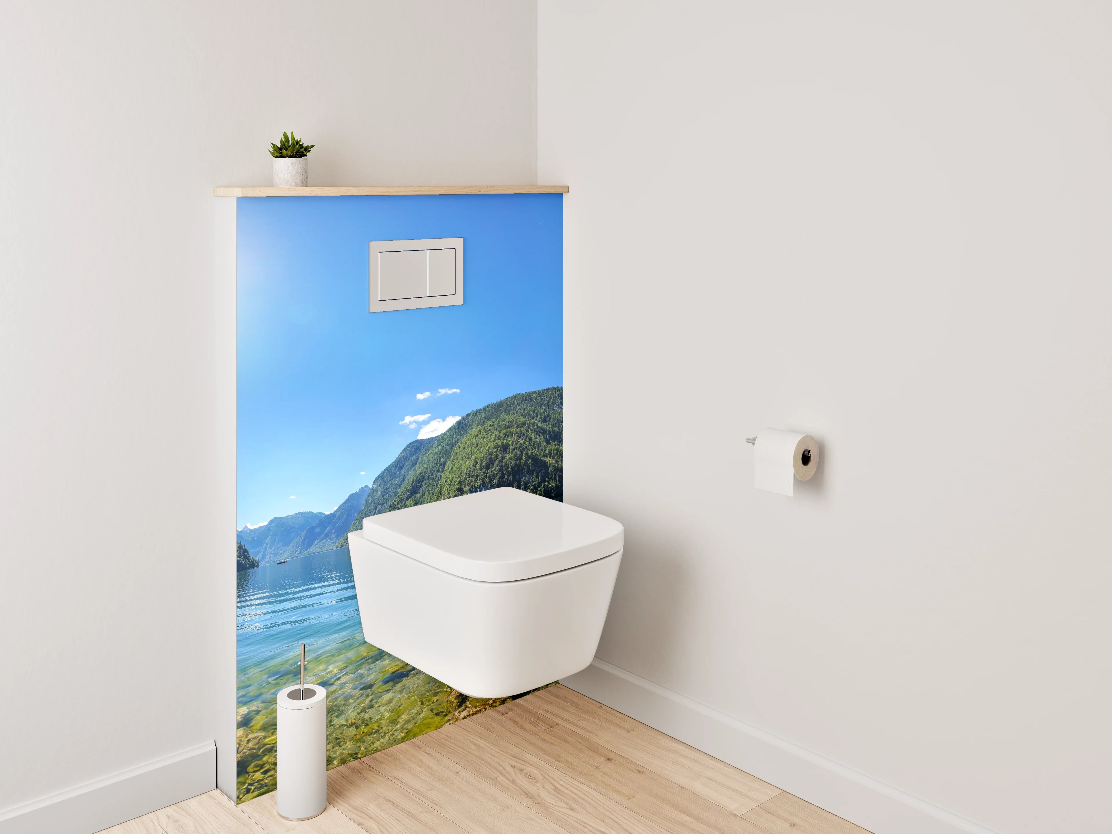 WC-Rückwand - Bergsee Panorama mit kristallklarem Wasser