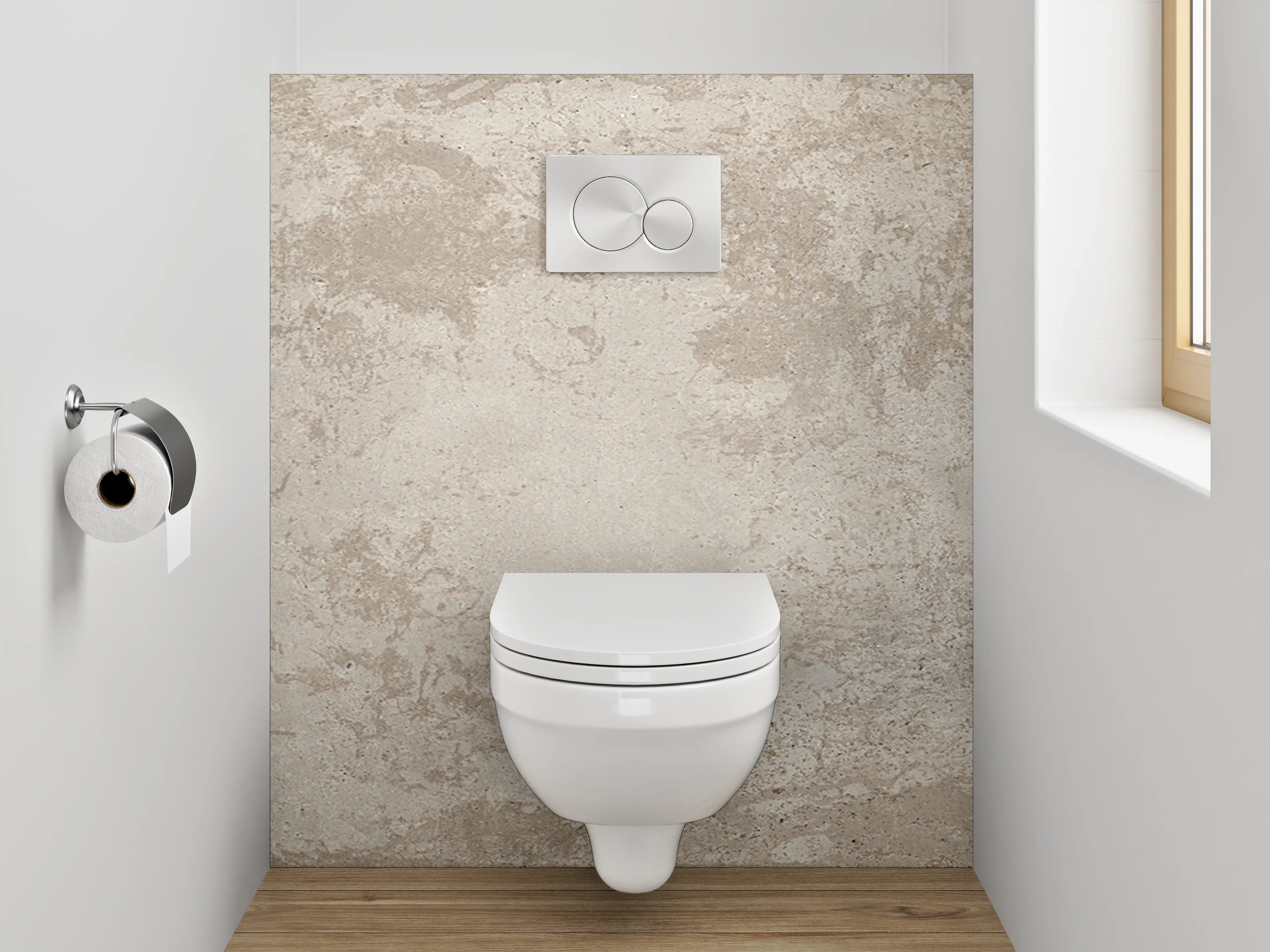 WC-Rückwand - Beton-Optik Fliese Beige-Grau
