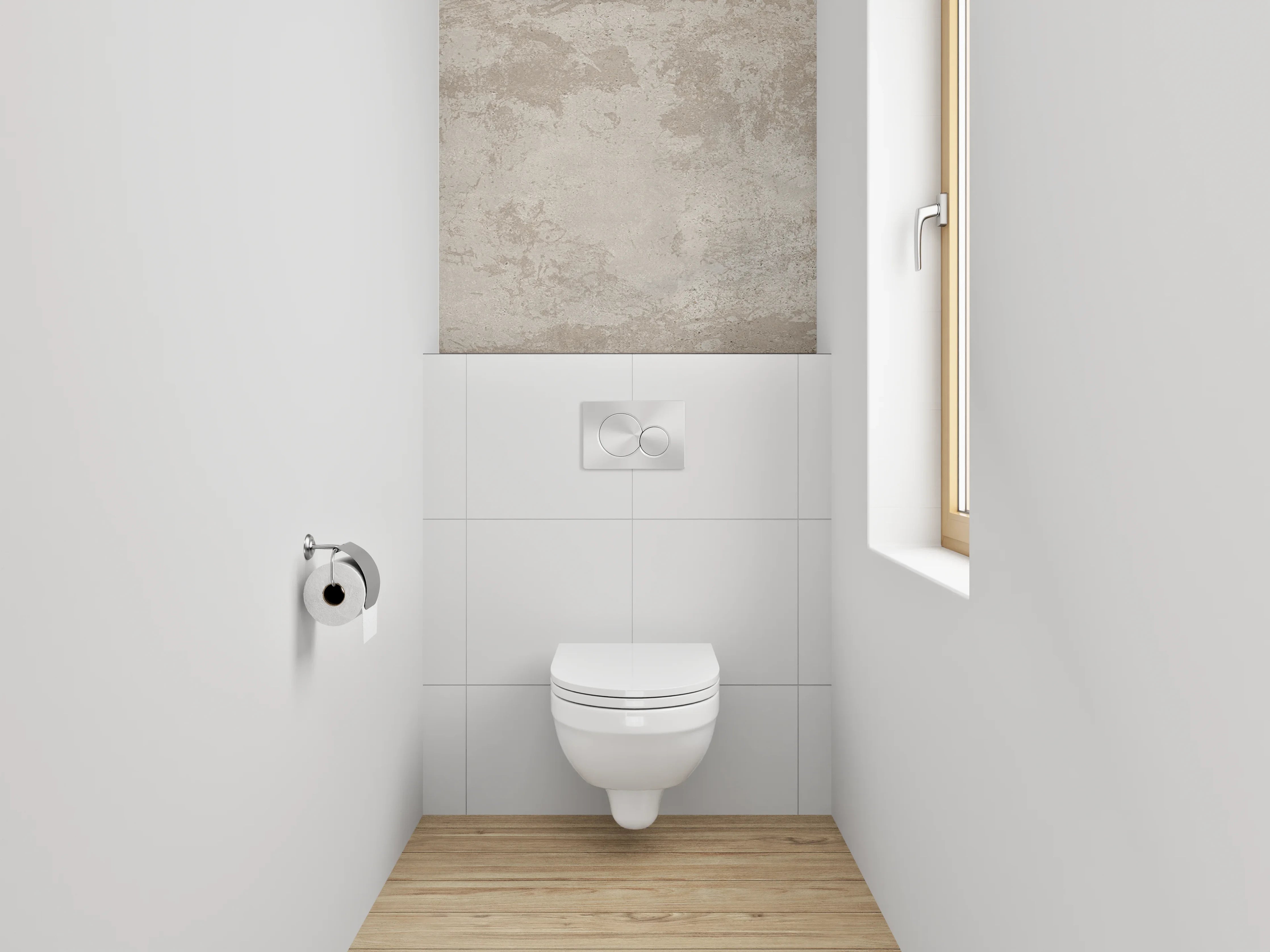 WC-Rückwand - Beton-Optik Fliese Beige-Grau