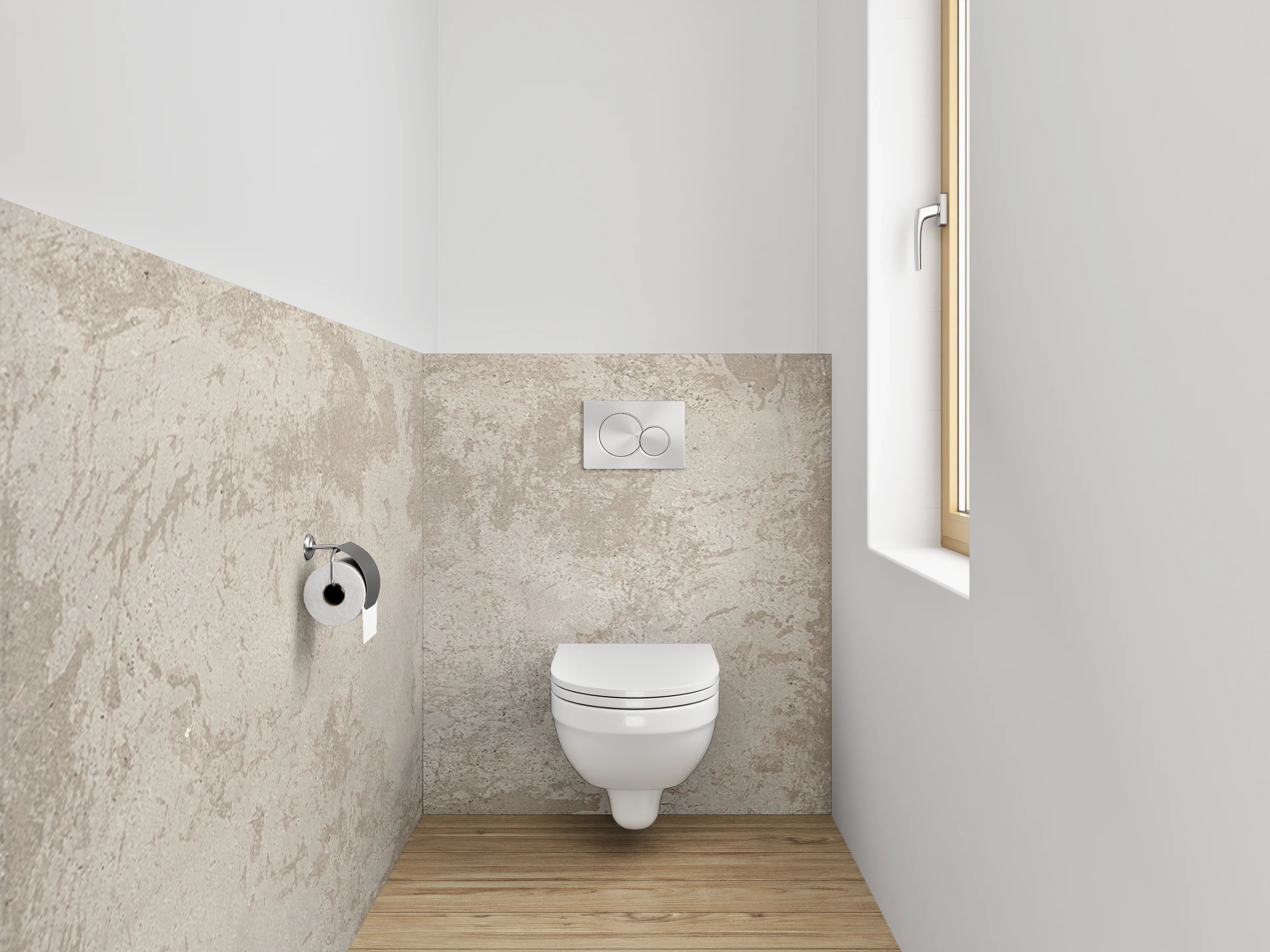 WC-Rückwand - Beton-Optik Fliese Beige-Grau