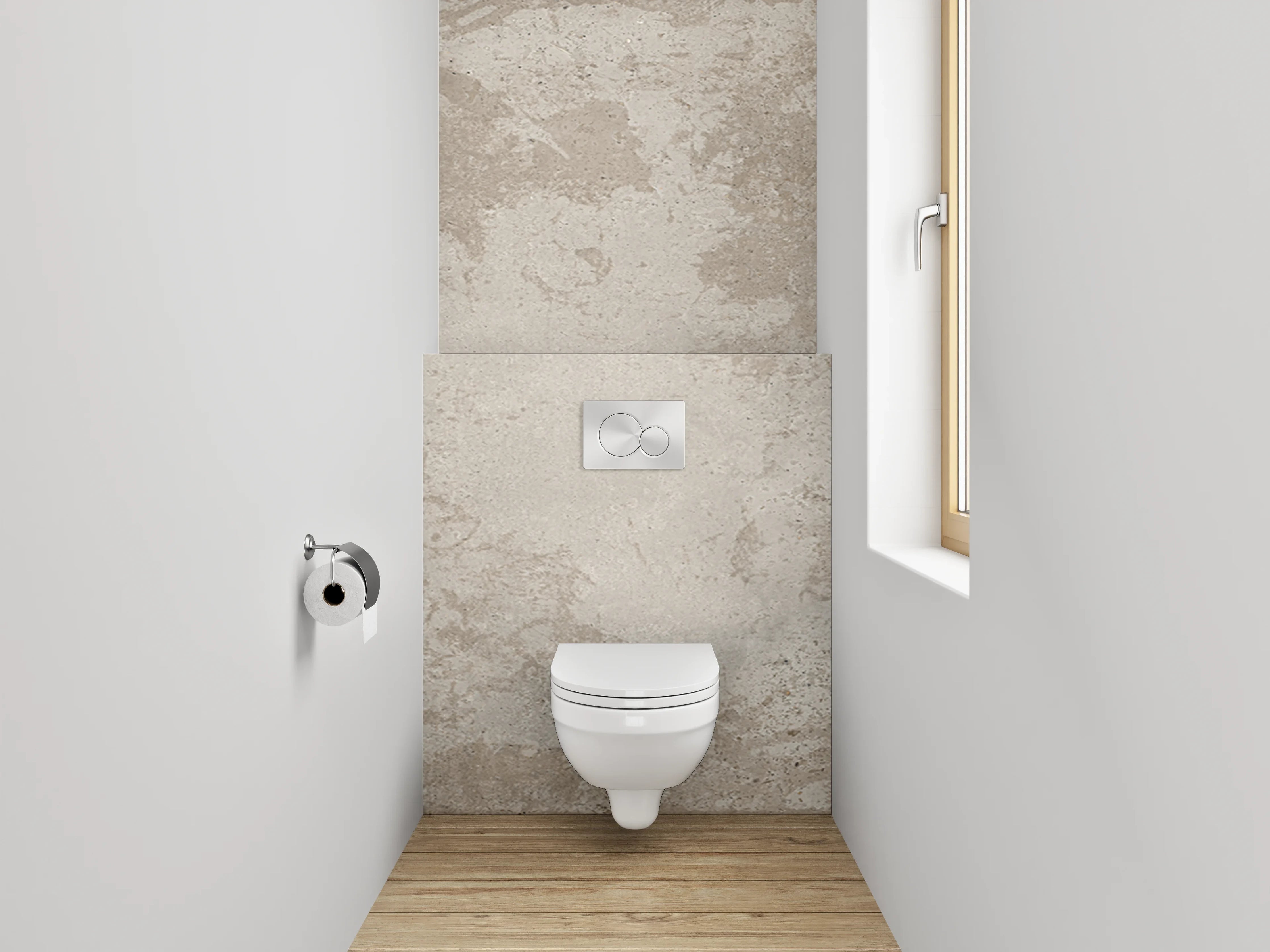 WC-Rückwand - Beton-Optik Fliese Beige-Grau