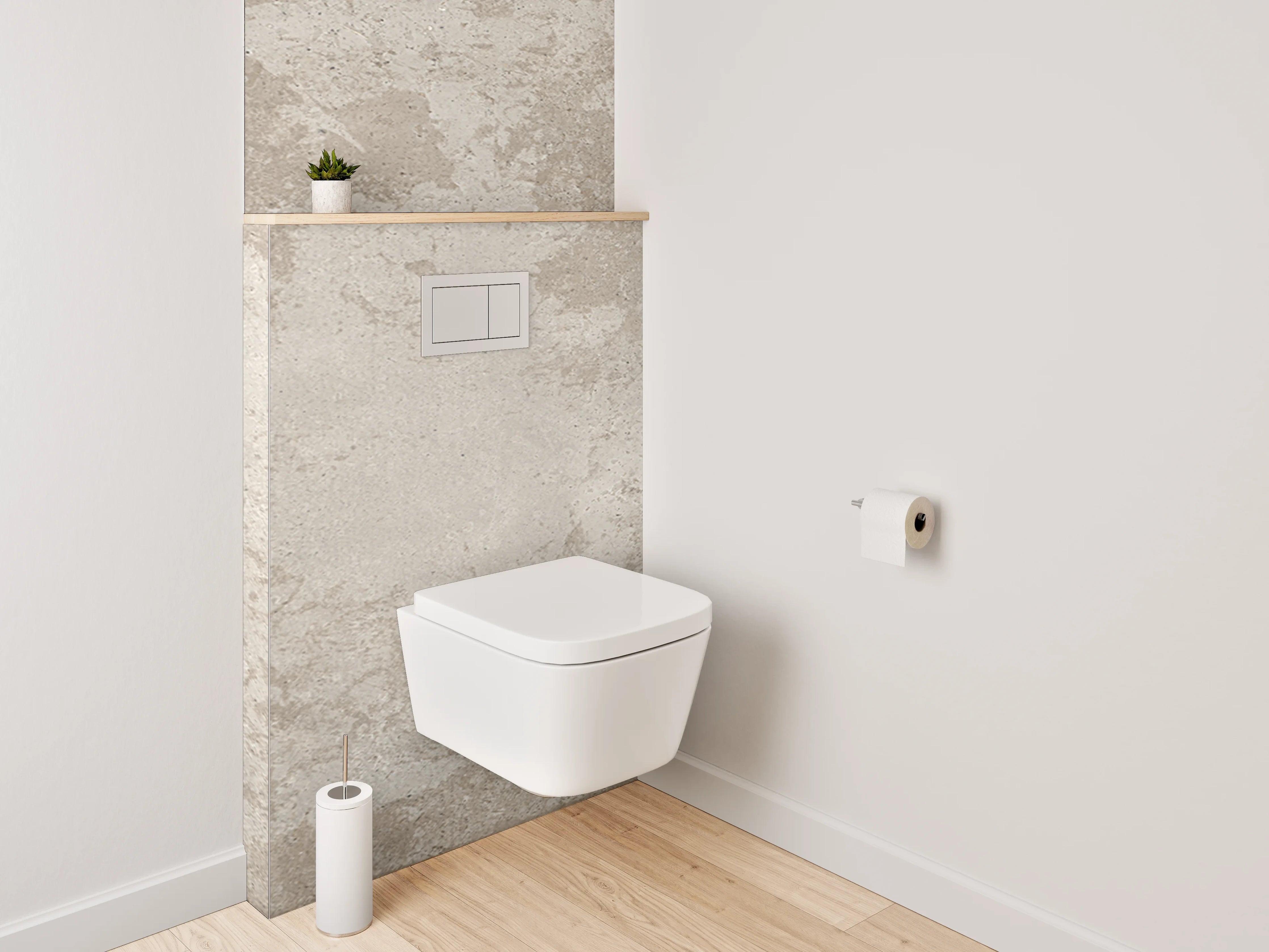 WC-Rückwand - Beton-Optik Fliese Beige-Grau