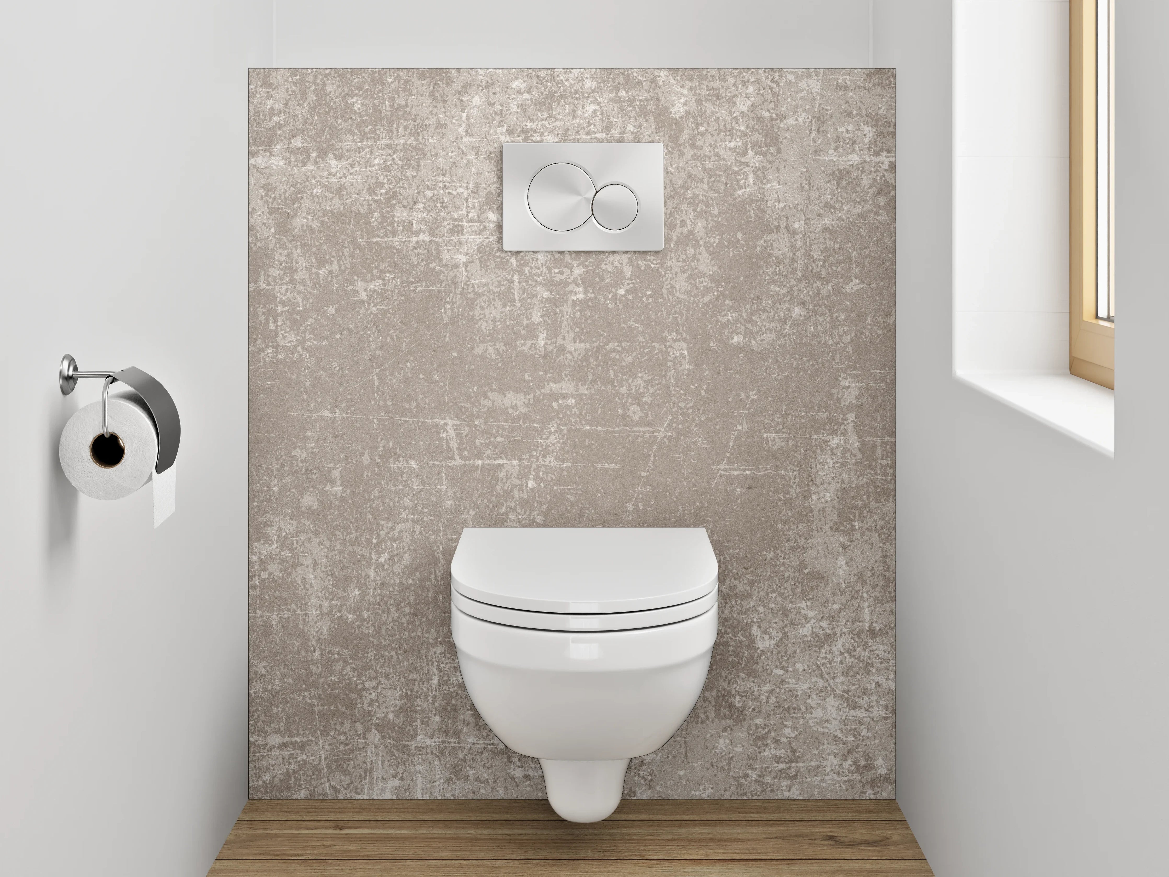 WC-Rückwand - Beton Optik Grau Beige Wandpaneel