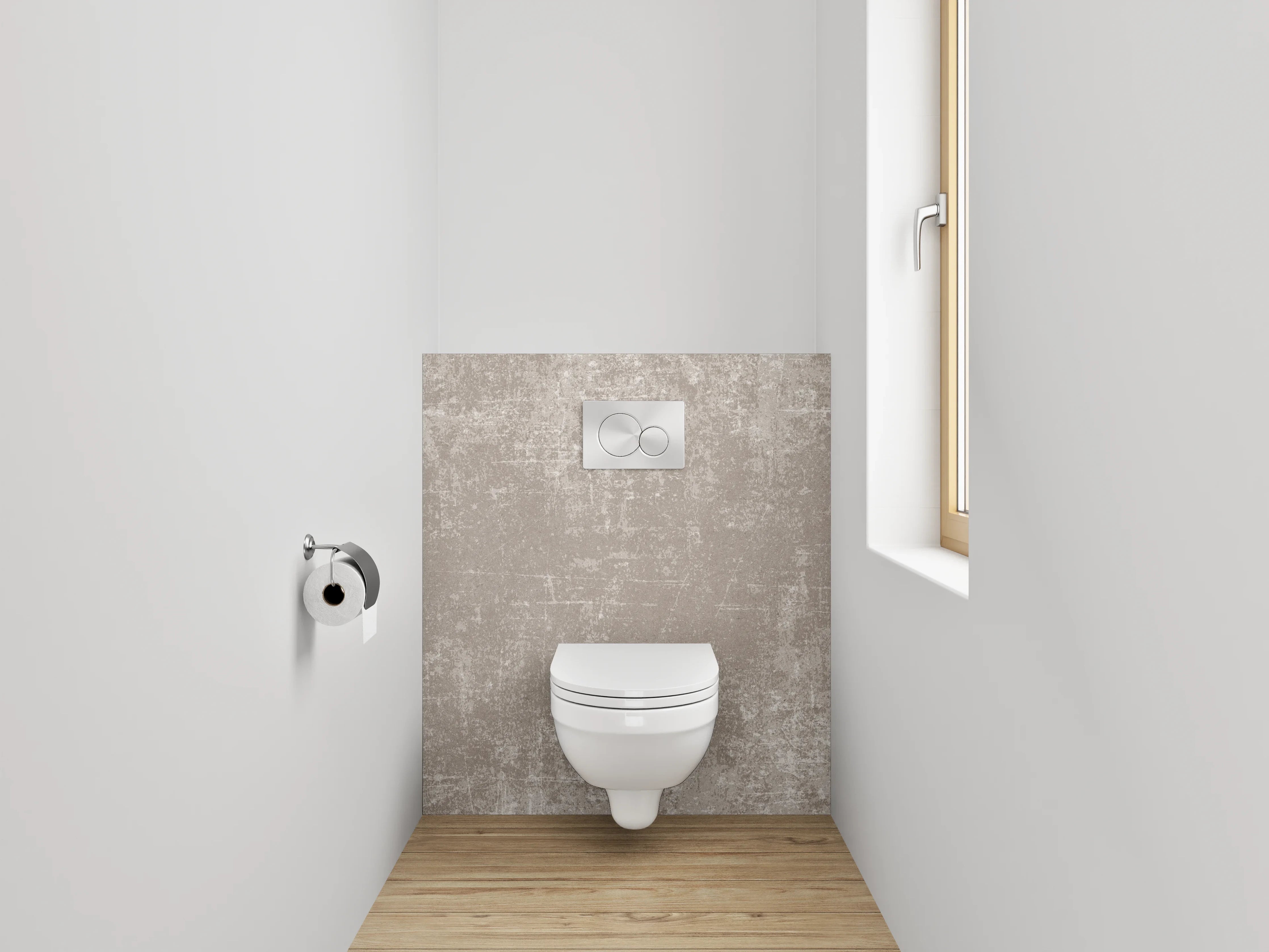 WC-Rückwand - Beton Optik Grau Beige Wandpaneel