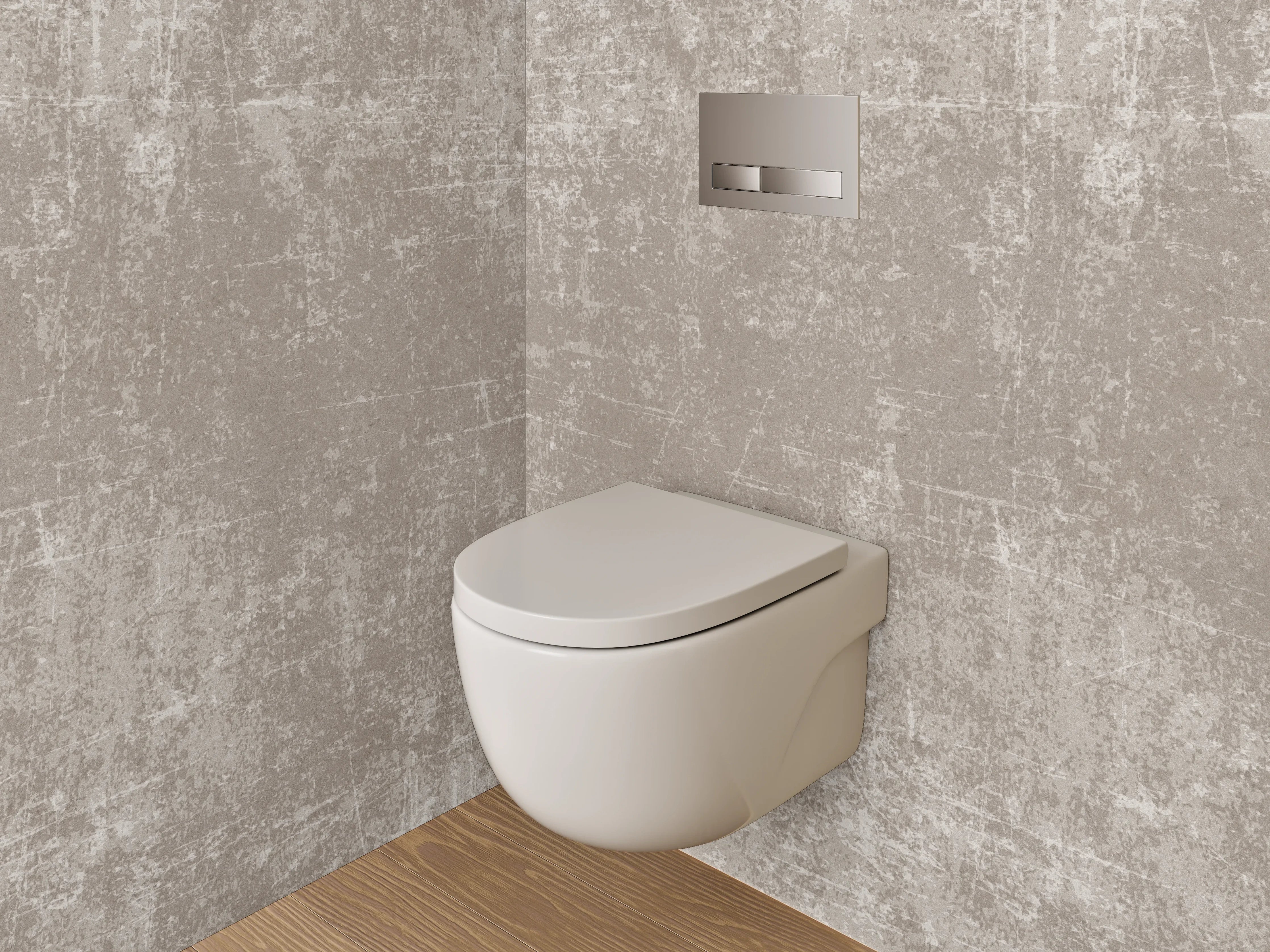 WC-Rückwand - Beton Optik Grau Beige Wandpaneel