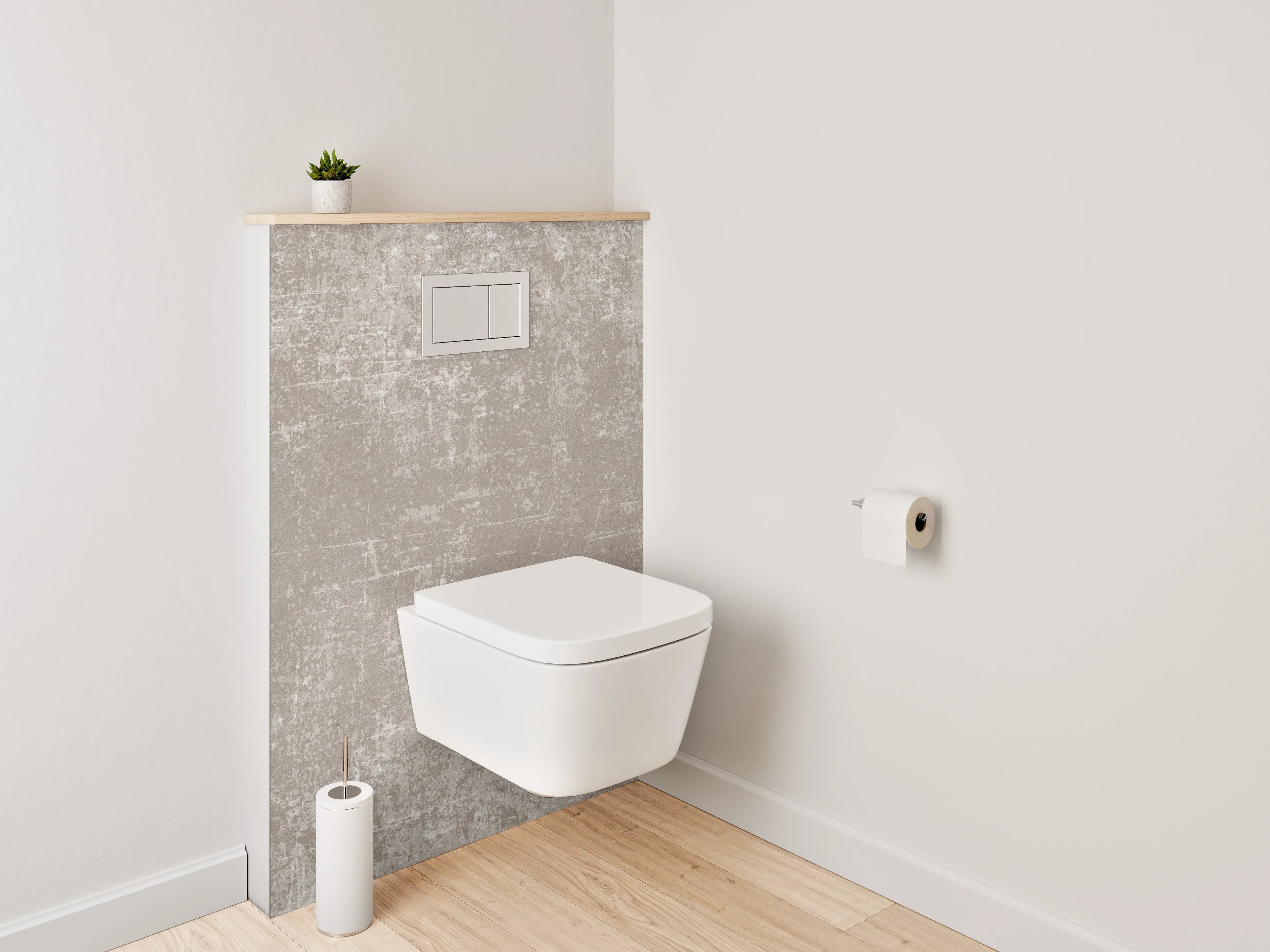 WC-Rückwand - Beton Optik Grau Beige Wandpaneel