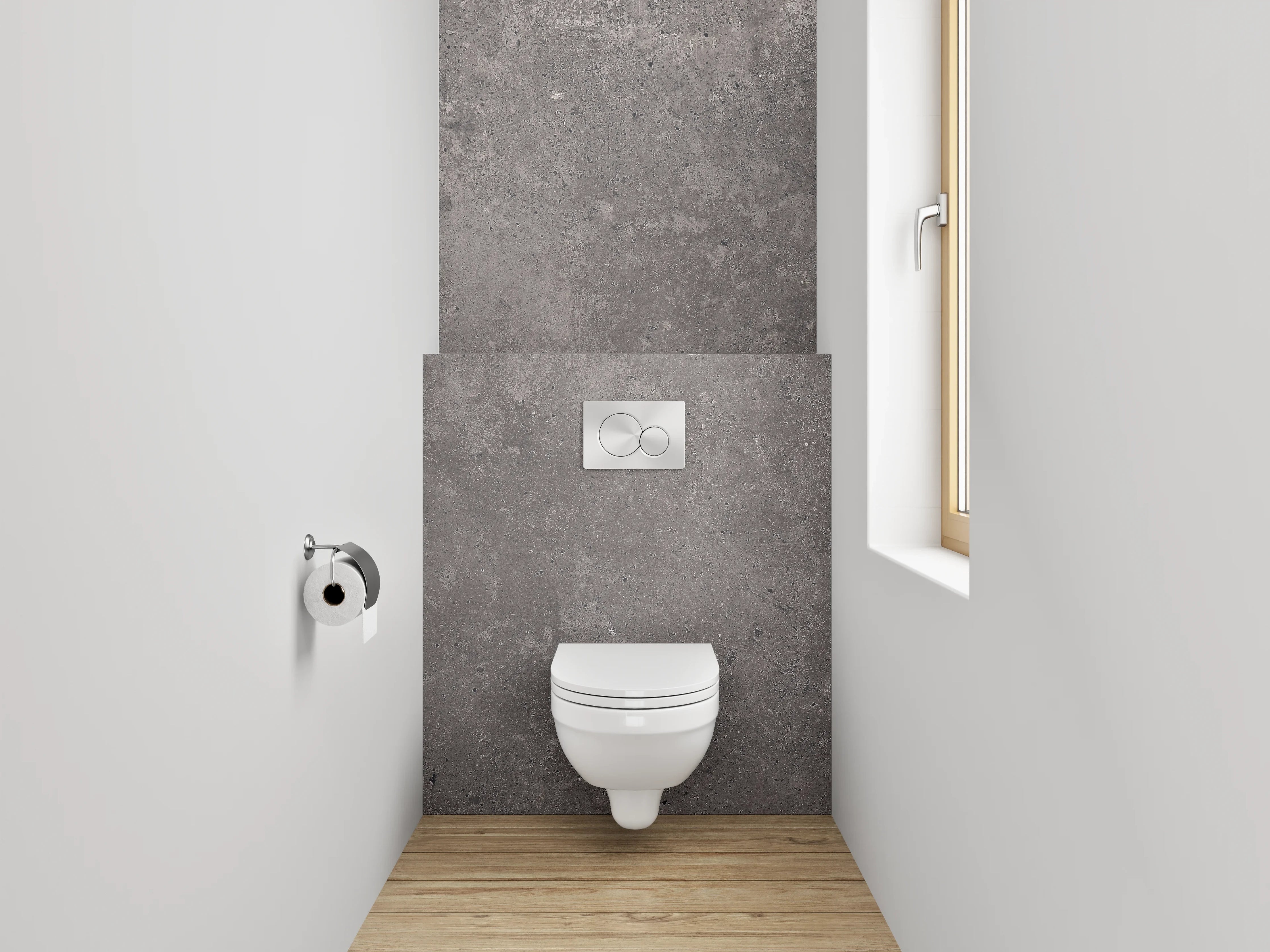 WC-Rückwand - Beton-Optik Grau Fliese Dekor