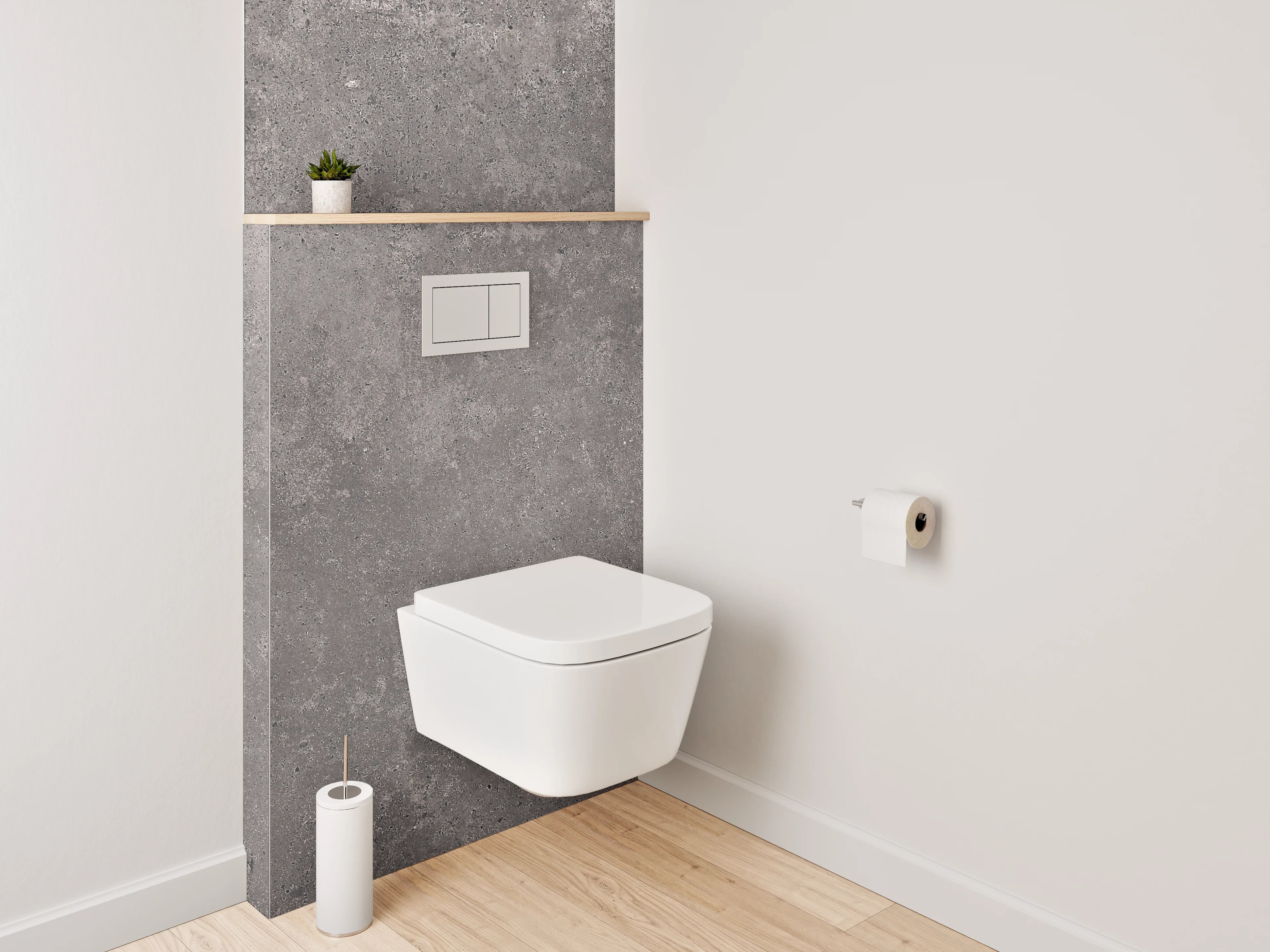 WC-Rückwand - Beton-Optik Grau Fliese Dekor