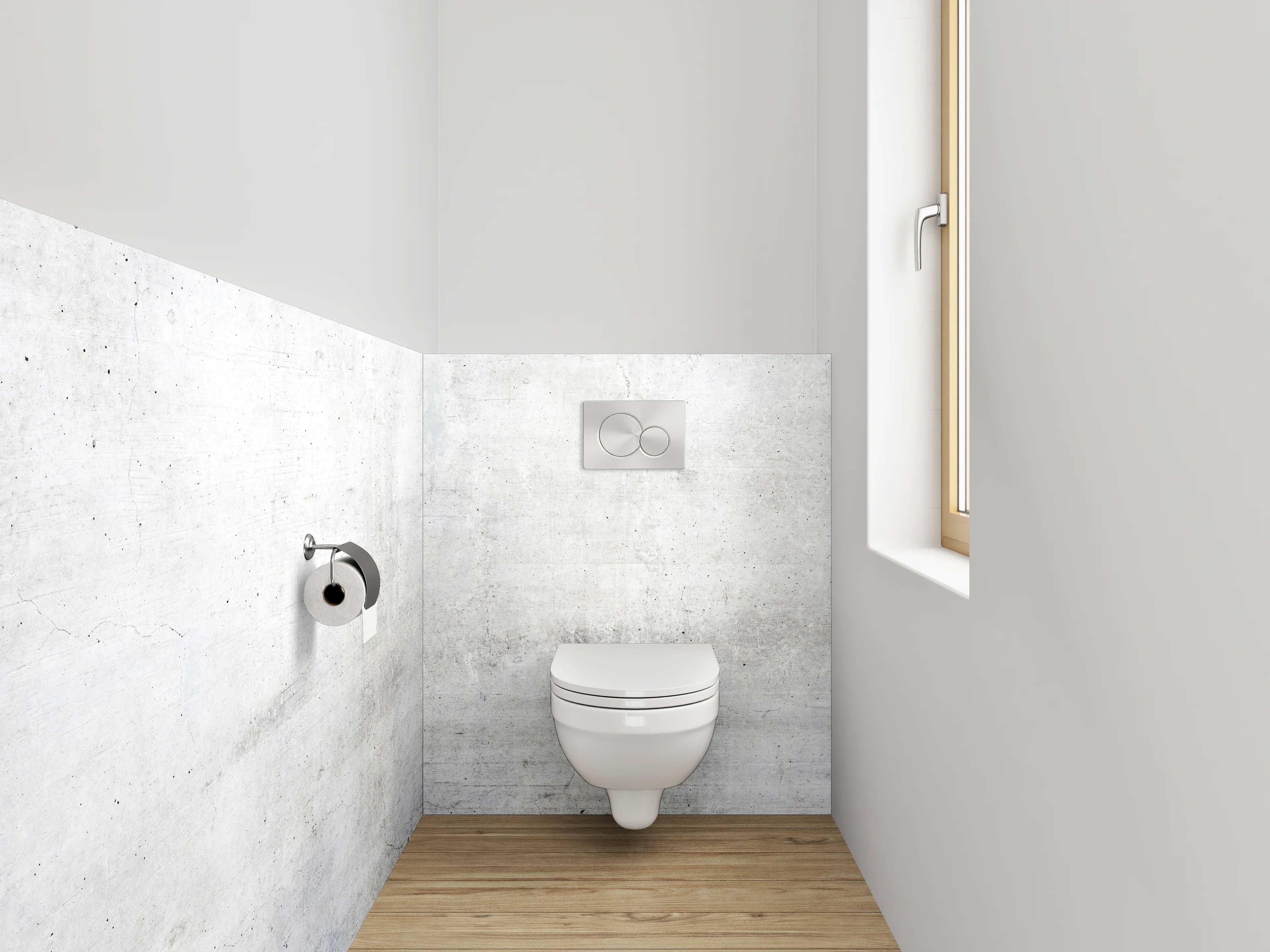 WC-Rückwand - Beton Optik Weiß Grau Modern