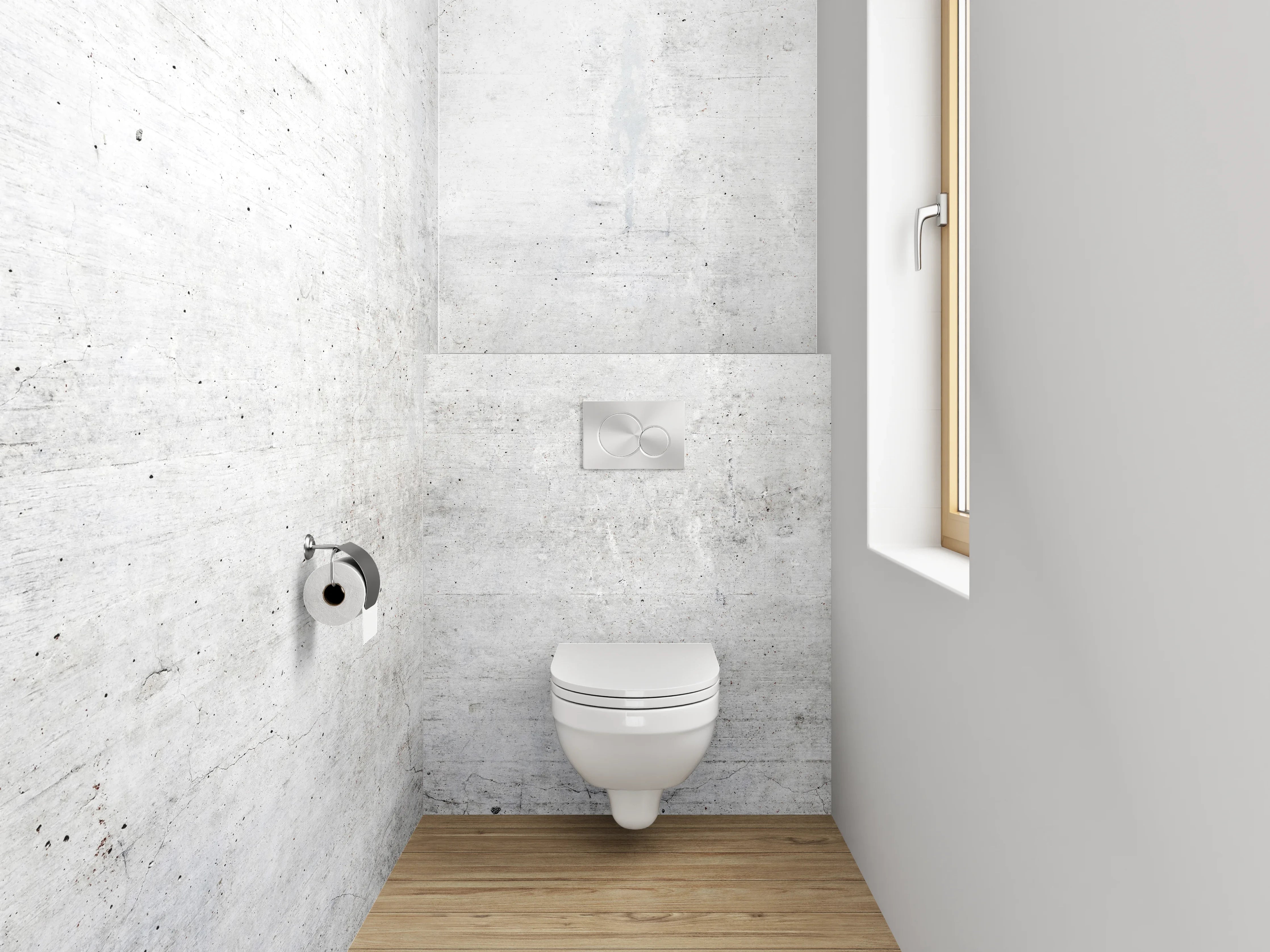 WC-Rückwand - Beton Optik Weiß Grau Modern