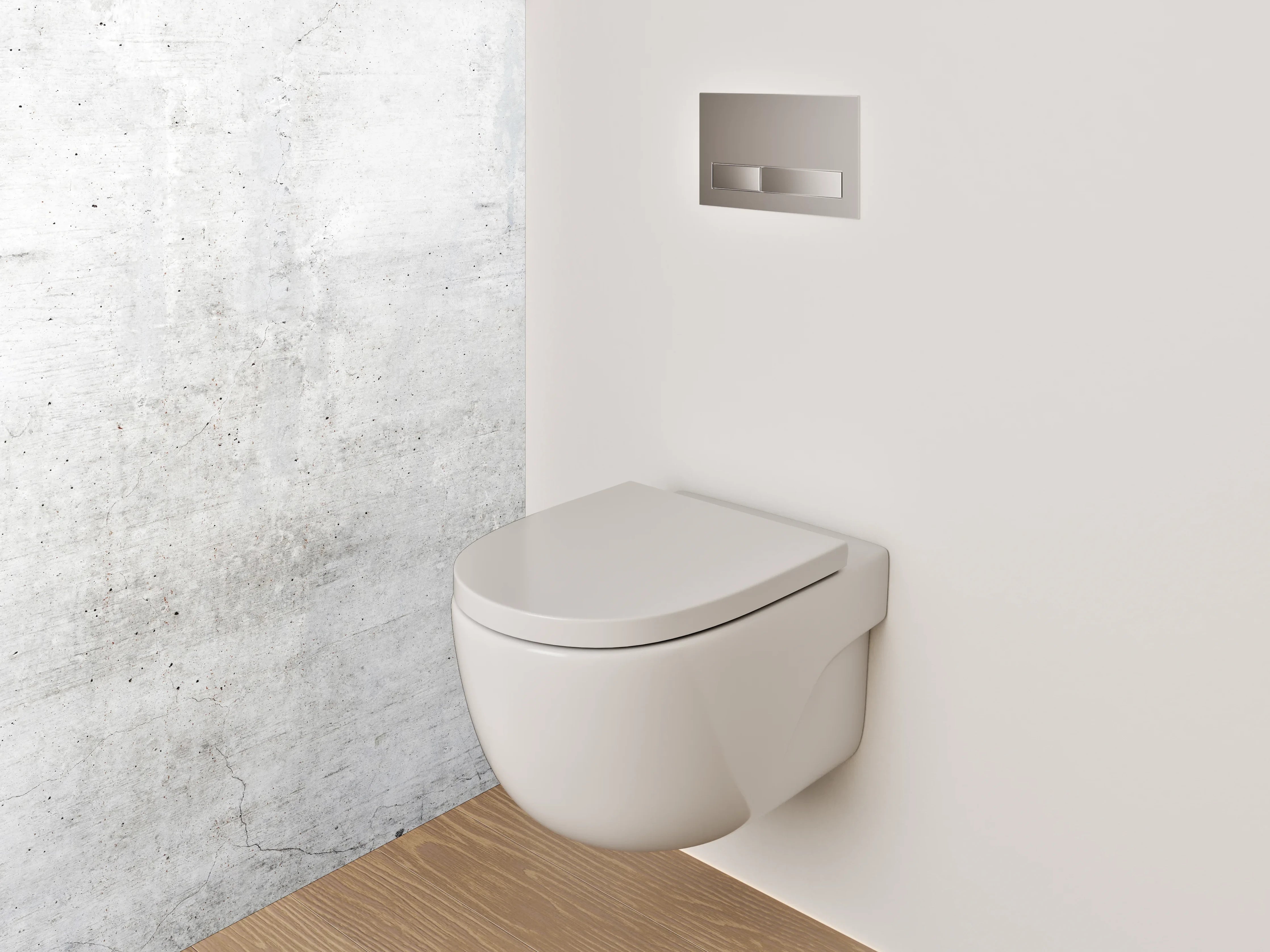 WC-Rückwand - Beton Optik Weiß Grau Modern