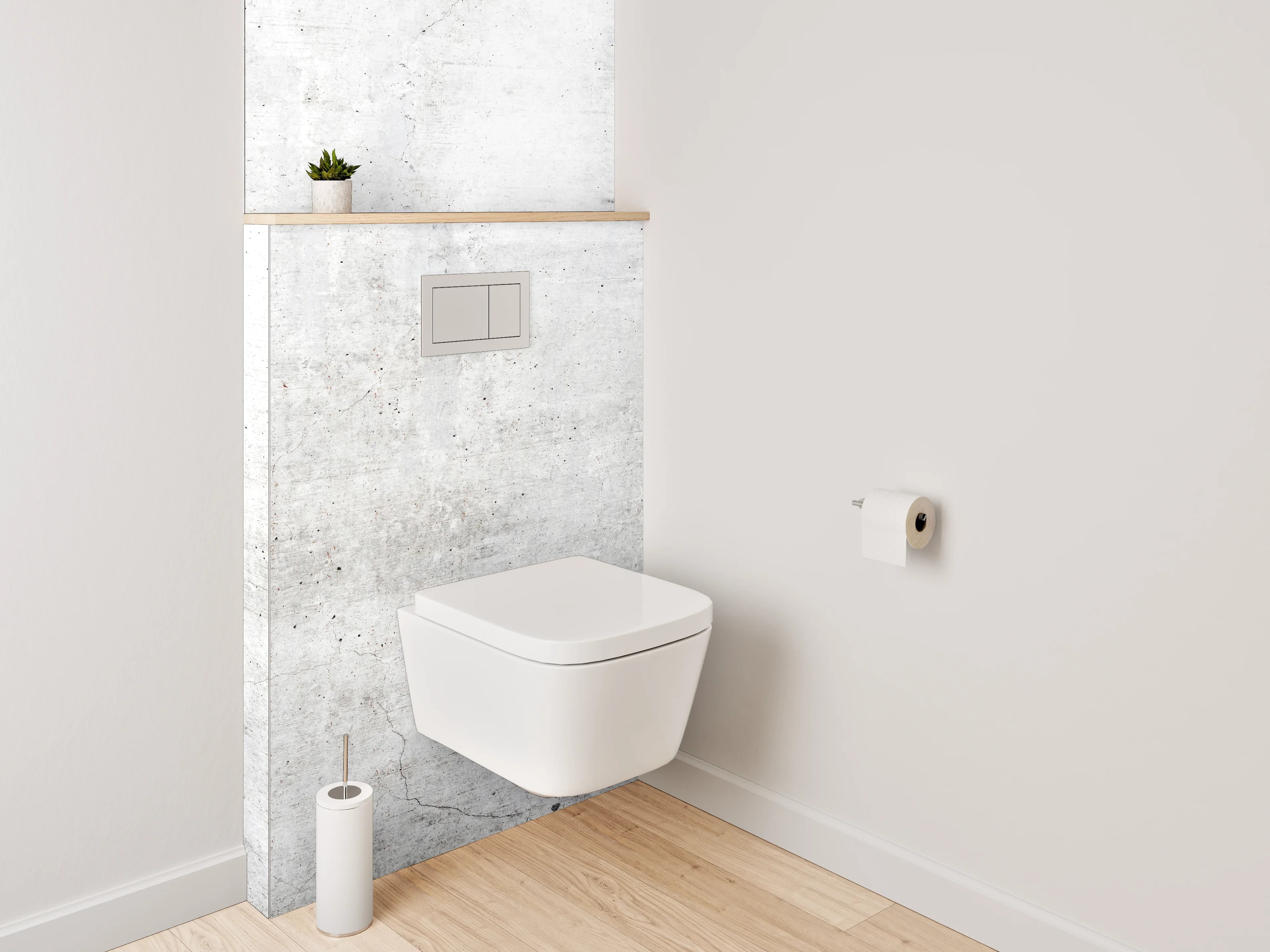 WC-Rückwand - Beton Optik Weiß Grau Modern