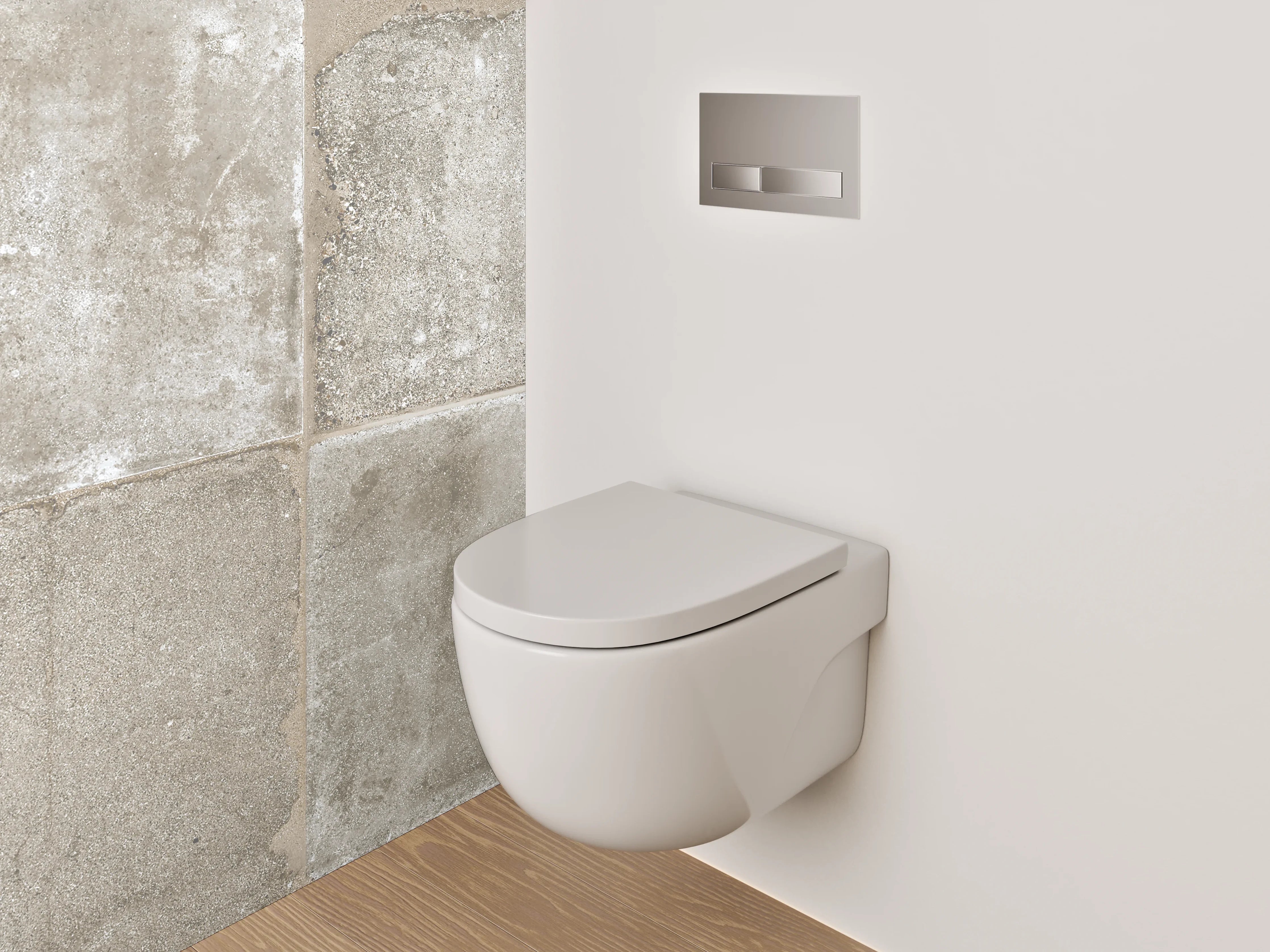 WC-Rückwand - Beton Vintage Fliesenoptik Grau Beige